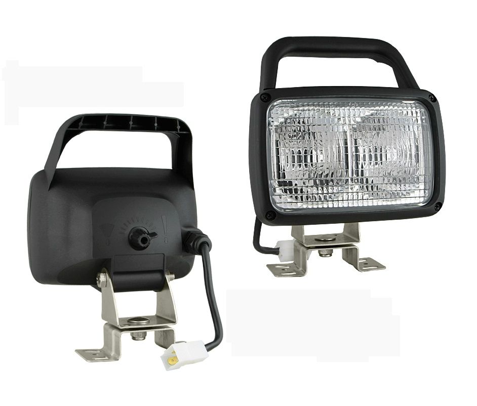 Halogenowa lampa robocza podwójna z regulacją światła, przewodem i złączem AMP Faston żarówki 12V LPR7.33911 Wesem