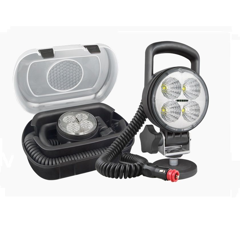 Lampa robocza LED 35° 1000lm uchwytem magnetycznym, przewodem spiralnym wyłącznik CRC5A.49456 + ETUI Wesem