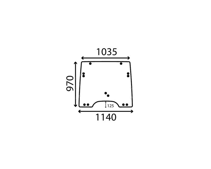 Szyba przednia przy płaskiej podłodze, otwierana John Deere 5220 R224417