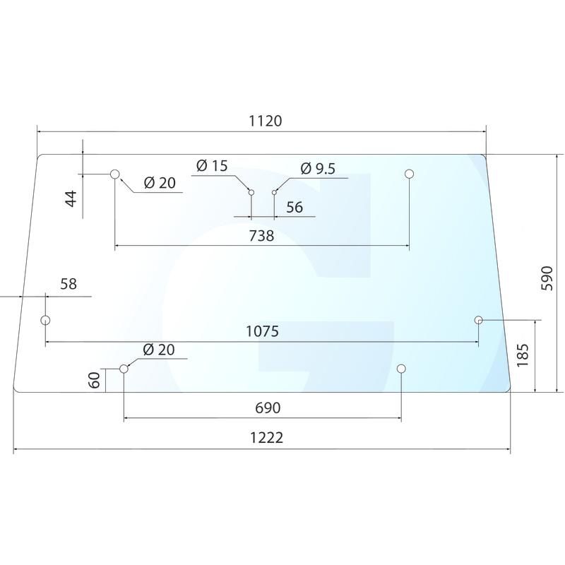 Szyba tylna Massey Ferguson 300 3476182M1