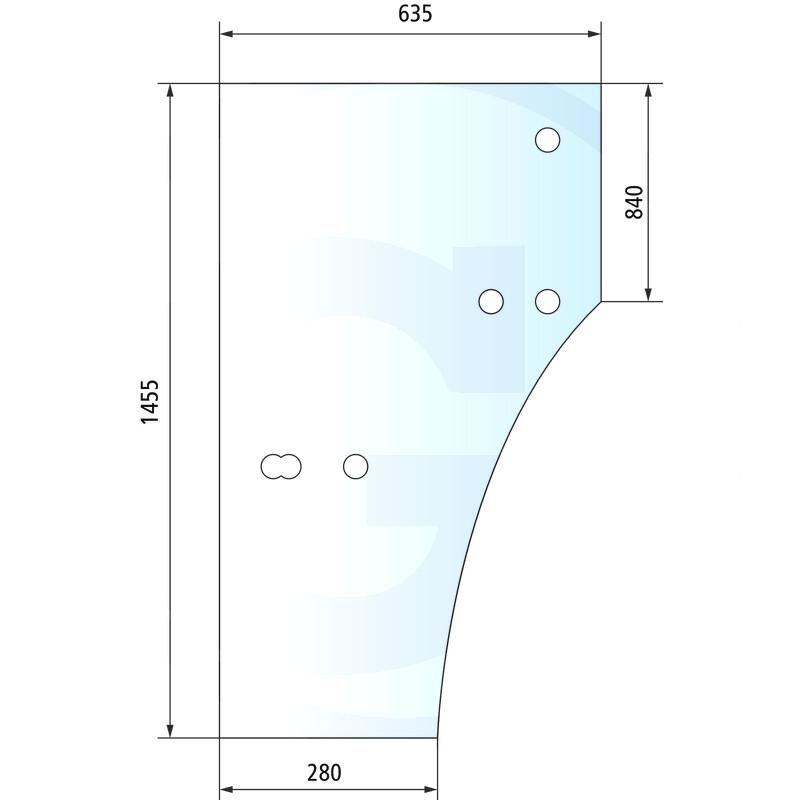 Szyba drzwi prawa Massey Ferguson 3600 VA206264