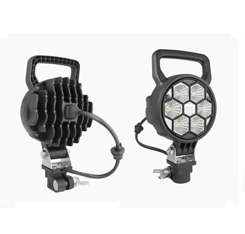 Lampa robocza LED 50° 1500lm przewód uchwyt CAR1 złącza AMP DIN72591 CRC3A.48739 Wesem
