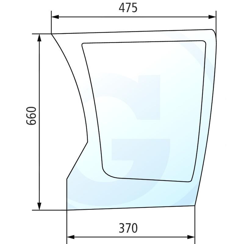 Szyba przednia dolna, lewa Deutz Agrotron 04429882