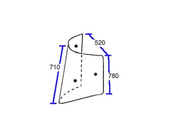 Szyba narożnikowa lewa Massey Ferguson 4200 4300 3806591M2