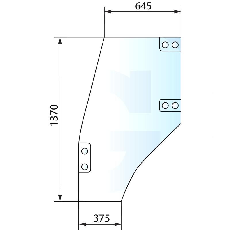 Szyba drzwi lewa, z zamkiem w szybie Deutz AgroStar 4402778