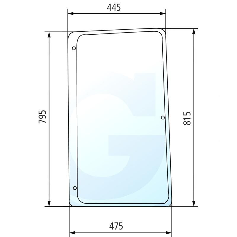 Szyba boczna prawa John Deere 7600 R96193