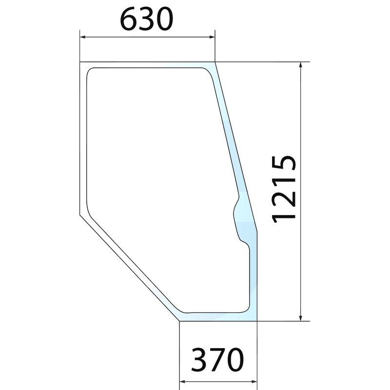 Szyba drzwi prawa, z zamkiem w ramie Deutz AgroStar 4386532
