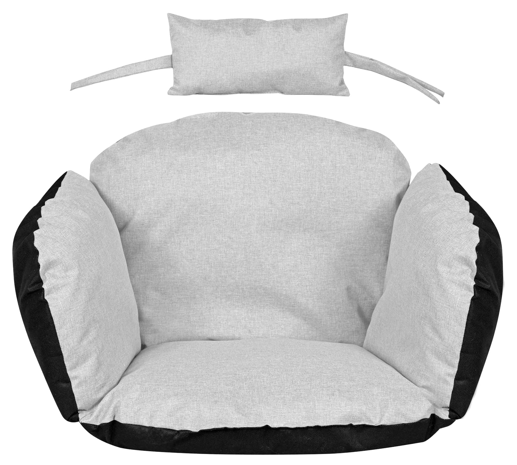 Poduszka ogrodowa 112x113 cm na krzesło wiszące bocianie gniazdo wodoodporna jasnoszara