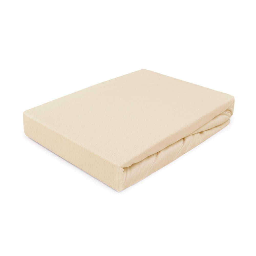 Prześcieradło z gumką 90x200 jersey 100% BAWEŁNA jasny beżowy