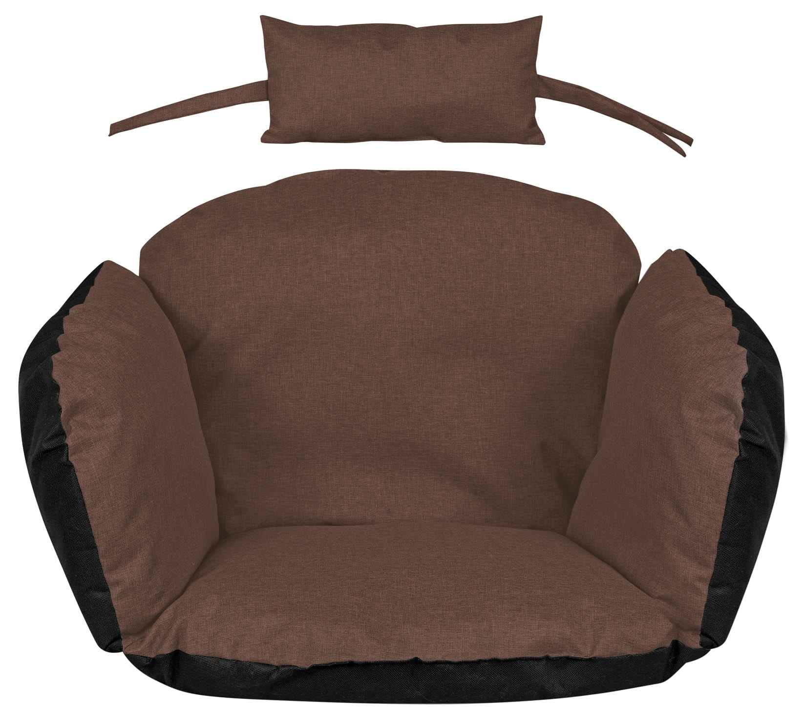 Poduszka ogrodowa 112x113 cm na krzesło wiszące bocianie gniazdo wodoodporna brązowa