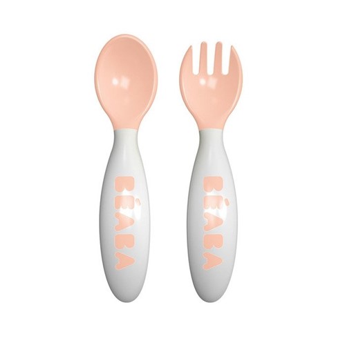 Beaba Sztućce plastikowe w etui nude