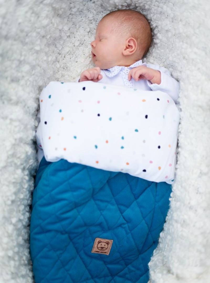 Kocyk dziecięcy Diamond Deep Blue - 100% bawełna, 100x70 cm