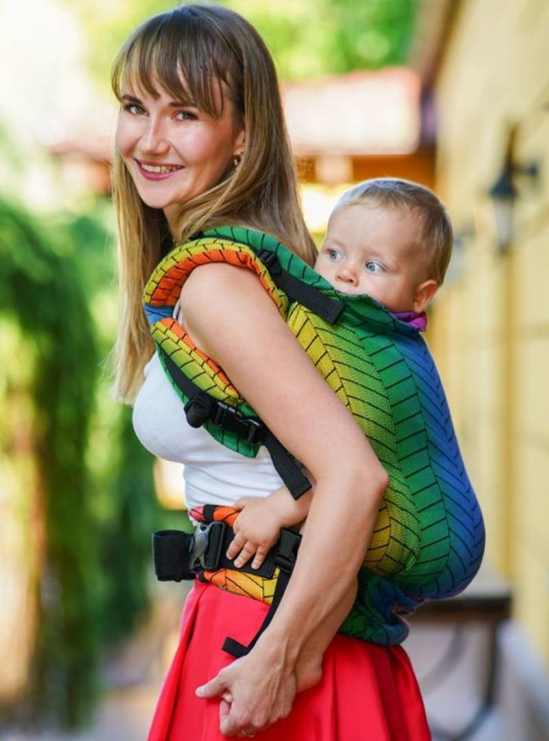 Nosidełko regulowane Grow Up Wrap: Big Herringbone Rainbow Intensive