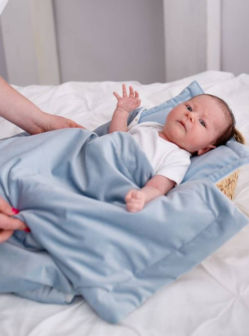 Kocyk dziecięcy Velvet Light Jeans - 100% bawełna, 50x70 cm