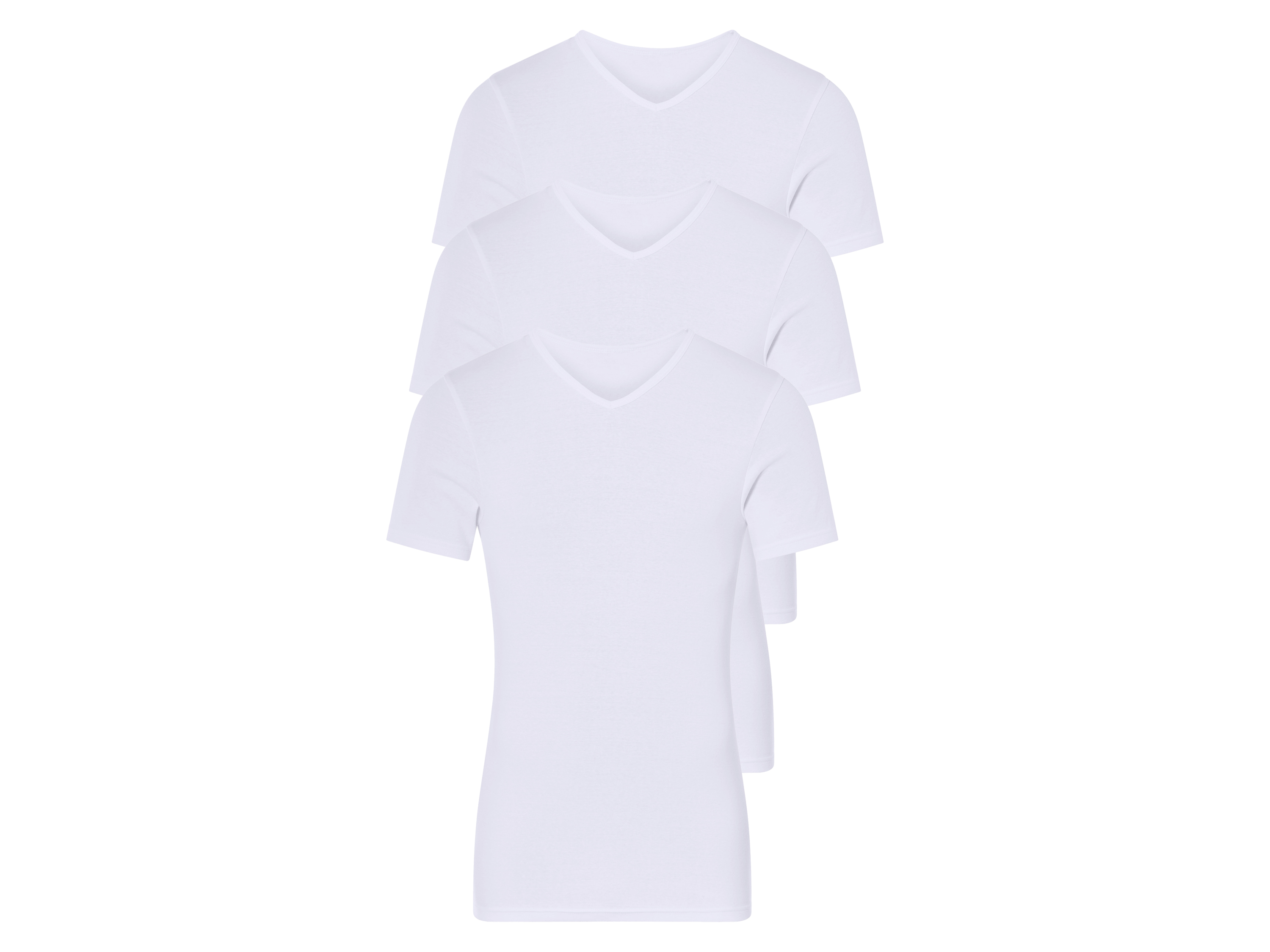 Livergy Podkoszulki męskie z krótkim rękawem prążkowane, 3 sztuki biały/v-kołnierz, 7/Xl