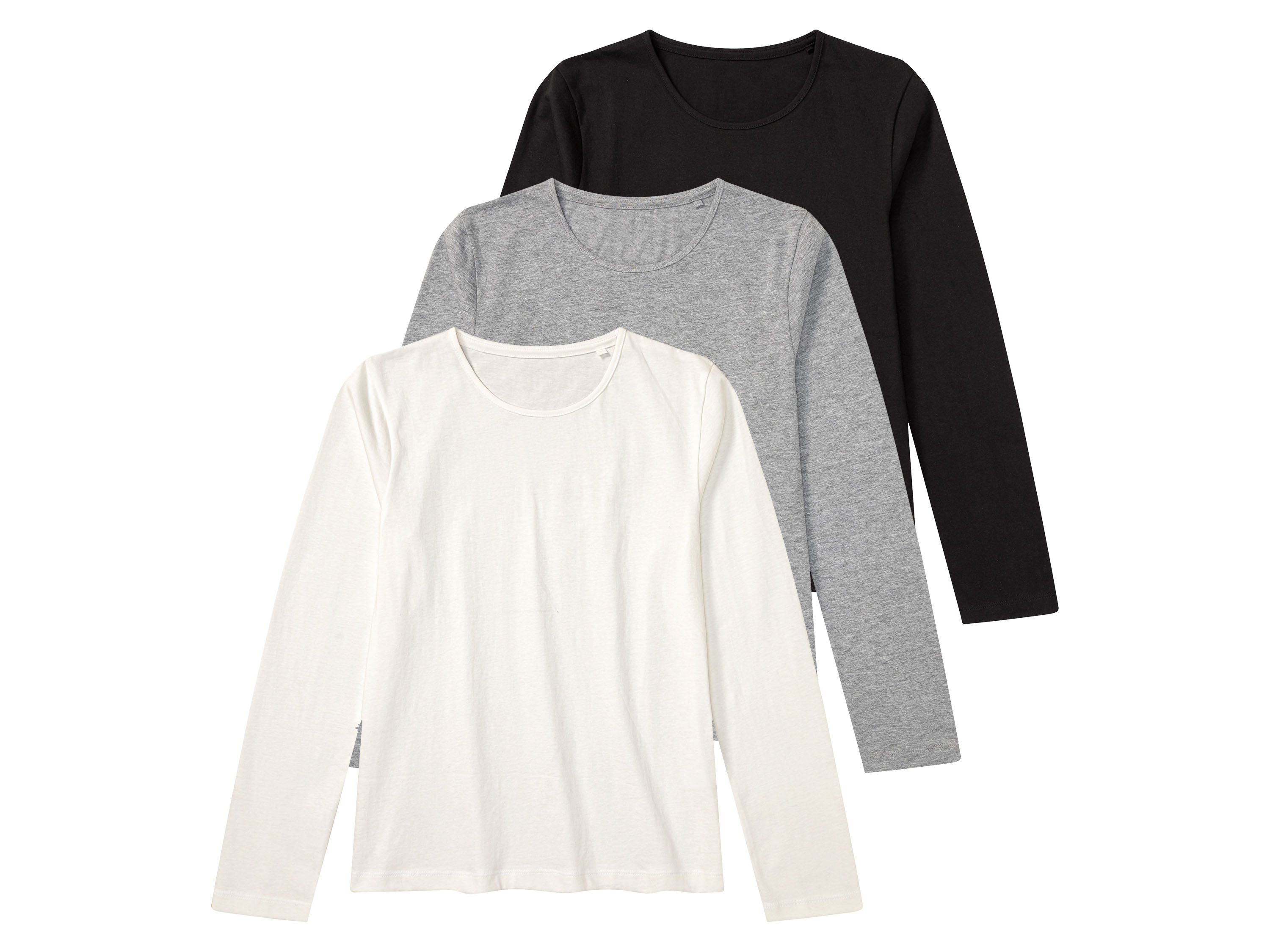 pepperts! Koszulki dziewczęce z bawełną, 3 sztuki Biały/czarny/szary, 158/164