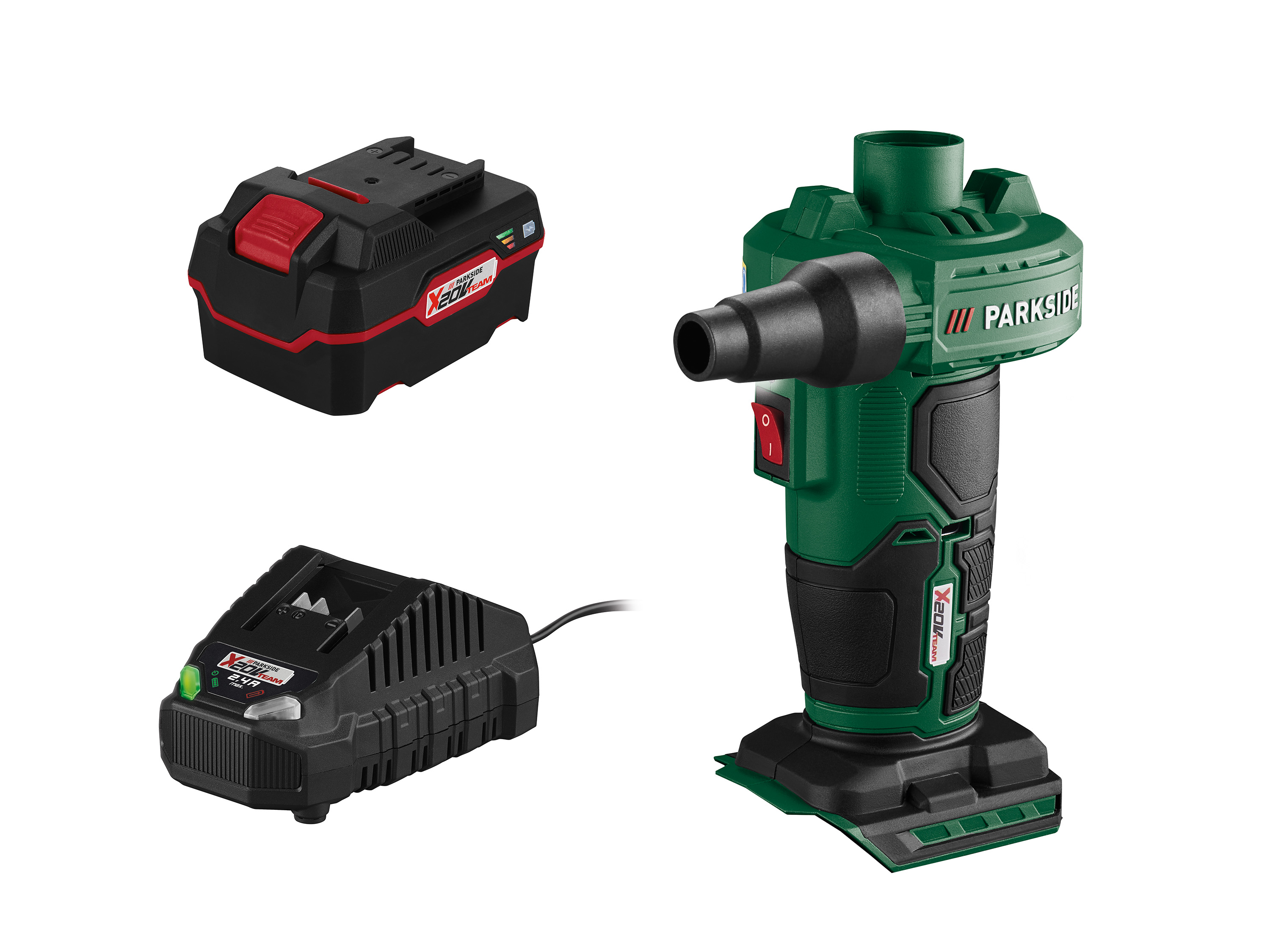 Parkside Zestaw Akumulatorowa pompka PAK 20-Li B2 z akumulatorem, 4 Ah i ładowarką 2,4 A