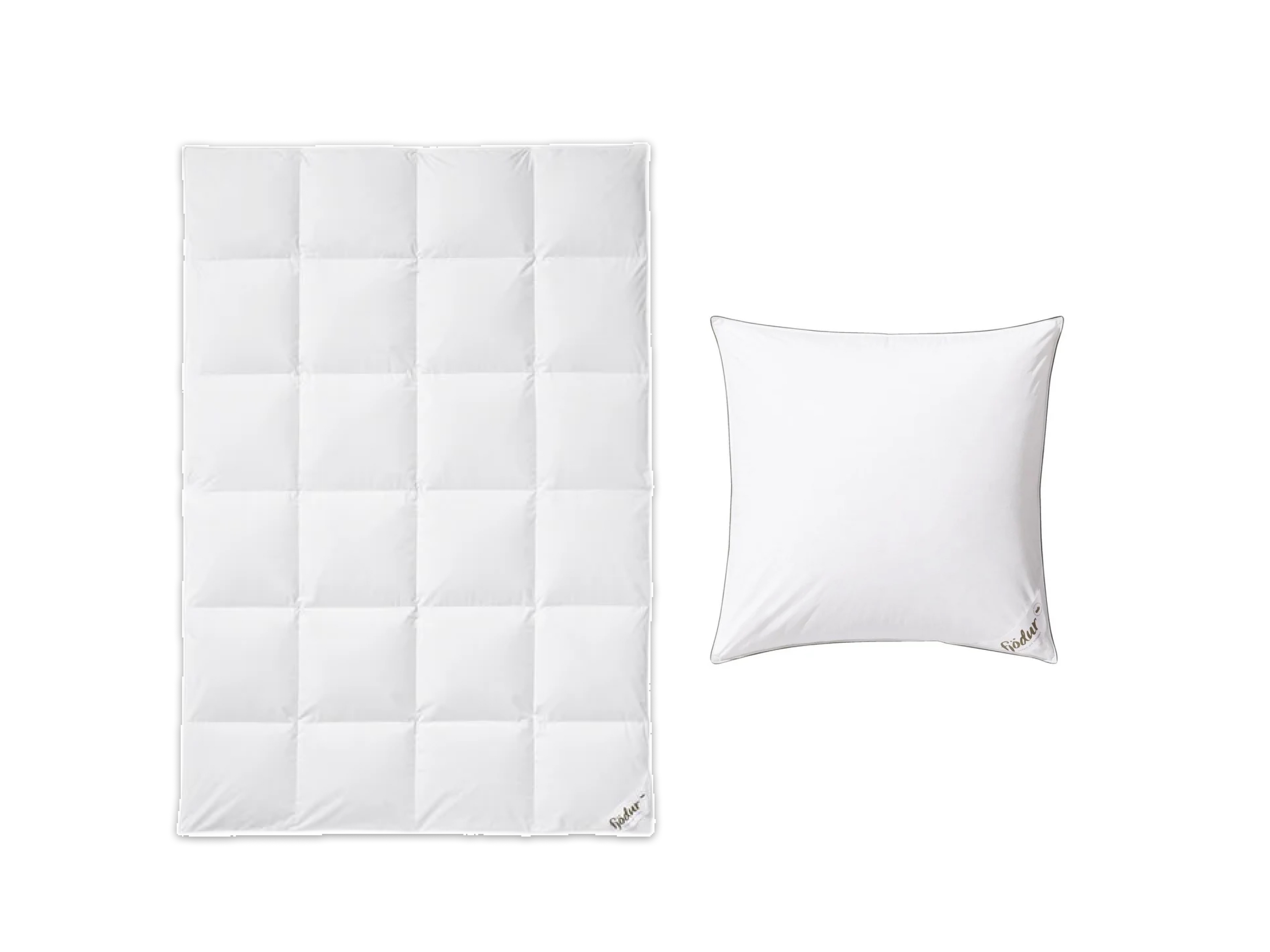 Fjödur Zestaw Luksusowa kołdra z gęsim puchem, 155 x 200 cm z poduszką puchową, 70 x 80 cm