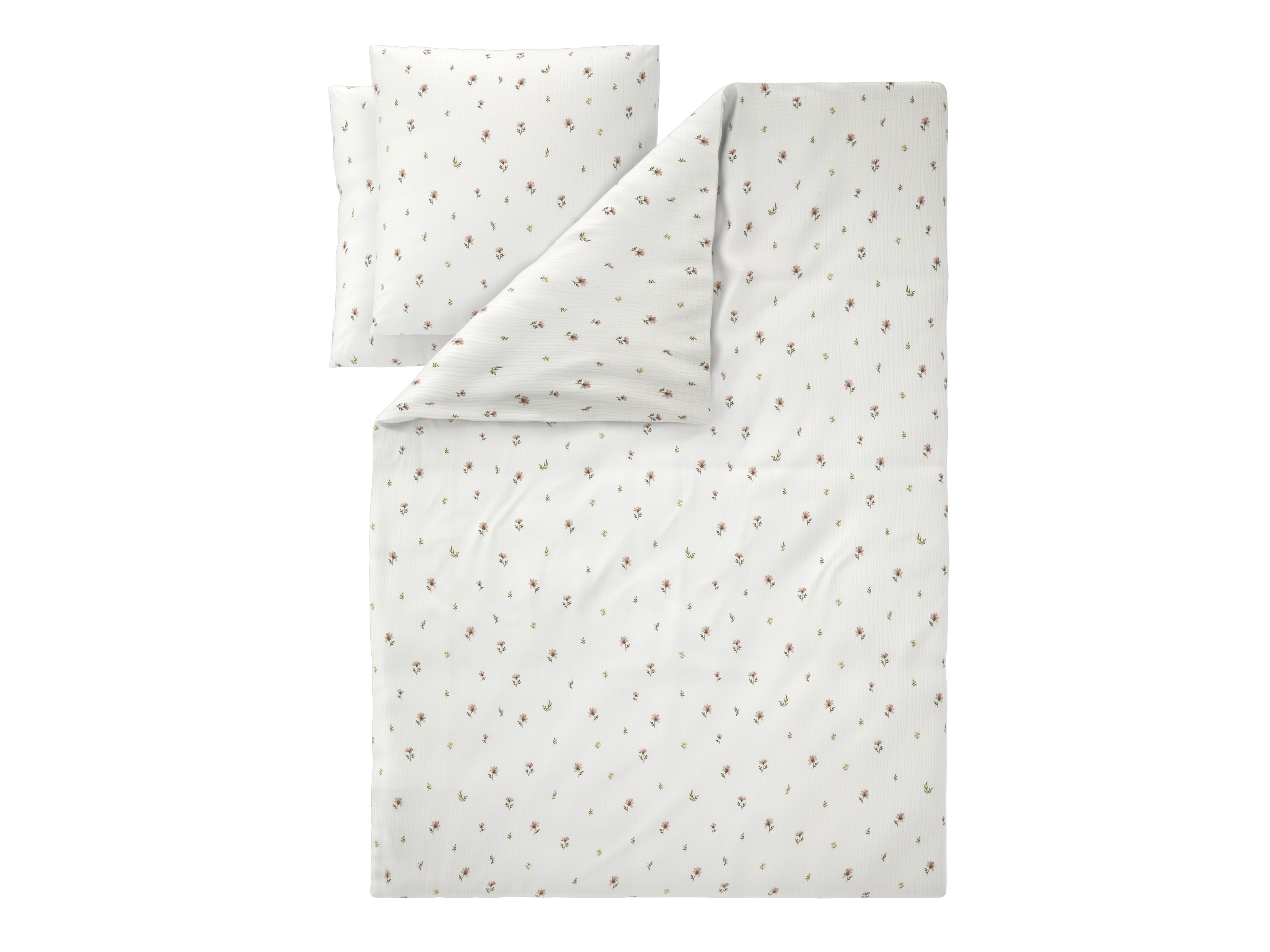 Livarno Pościel muślinowa, 220 x 200 cm Kwiaty/ biały