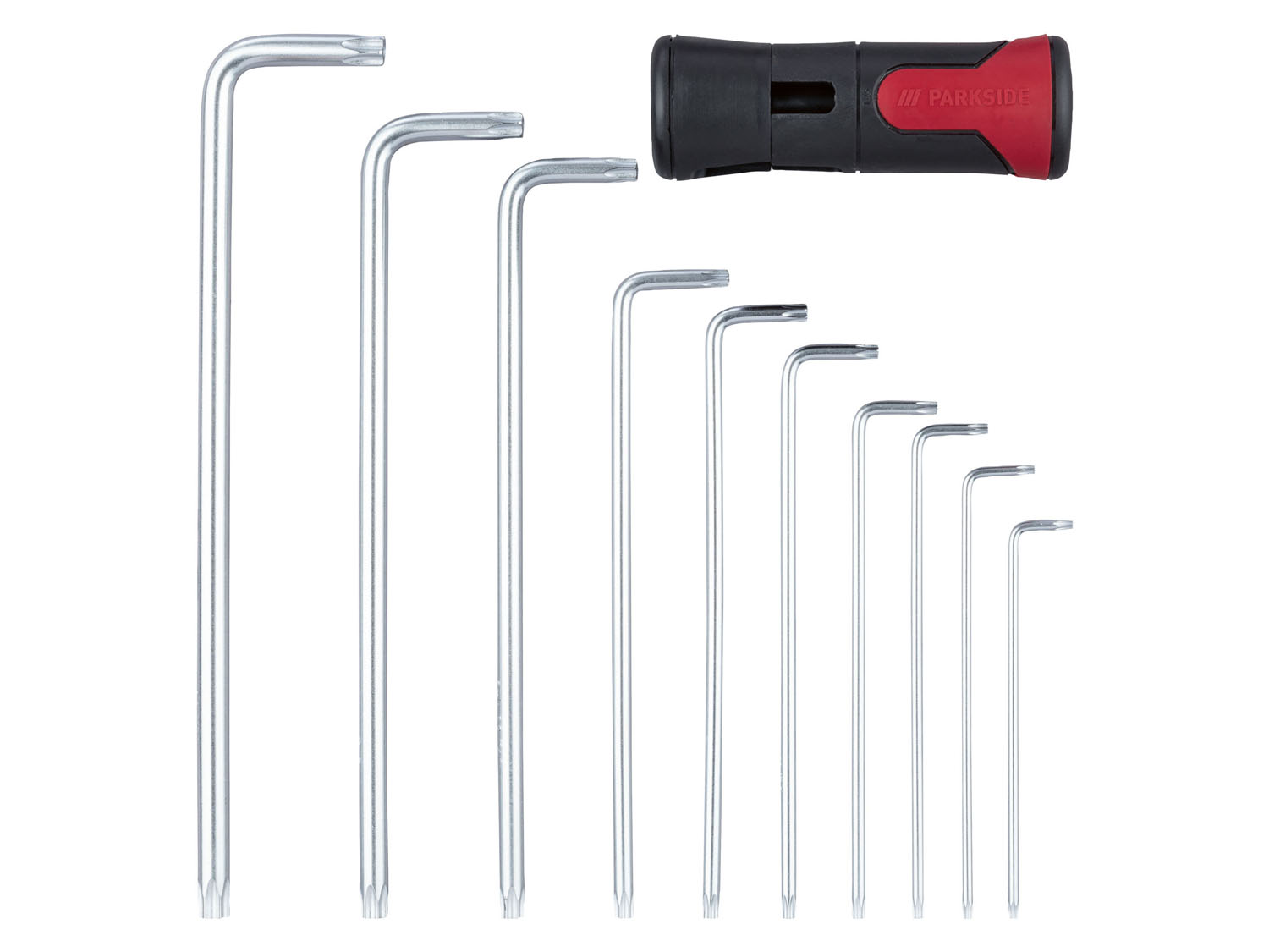 Parkside Zestaw kluczy imbusowych, 11 elementów Komplet kluczy imbusowych Torx, 11 elementów