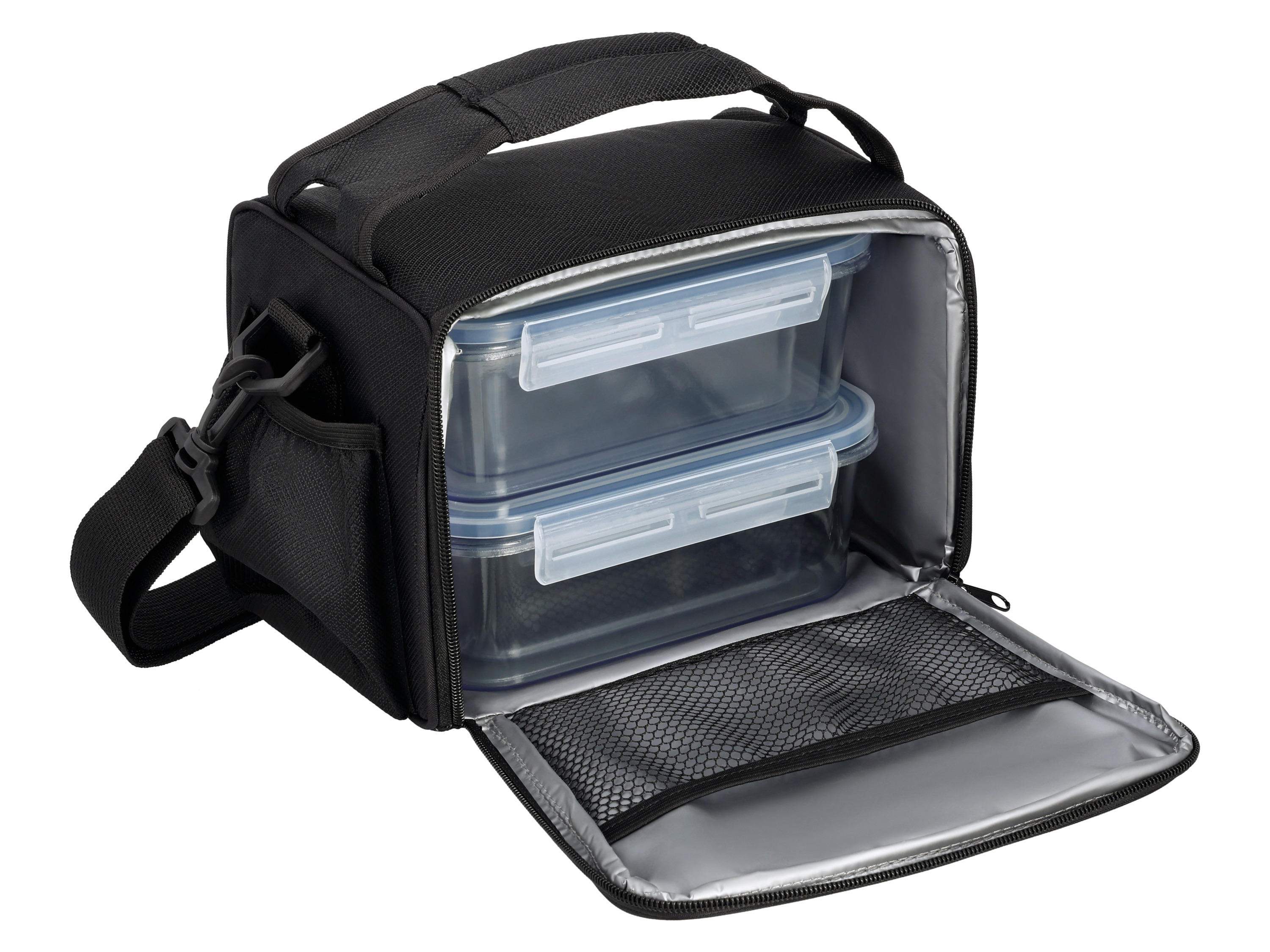Silvercrest Torba termiczna z pojemnikami na żywność Czarny