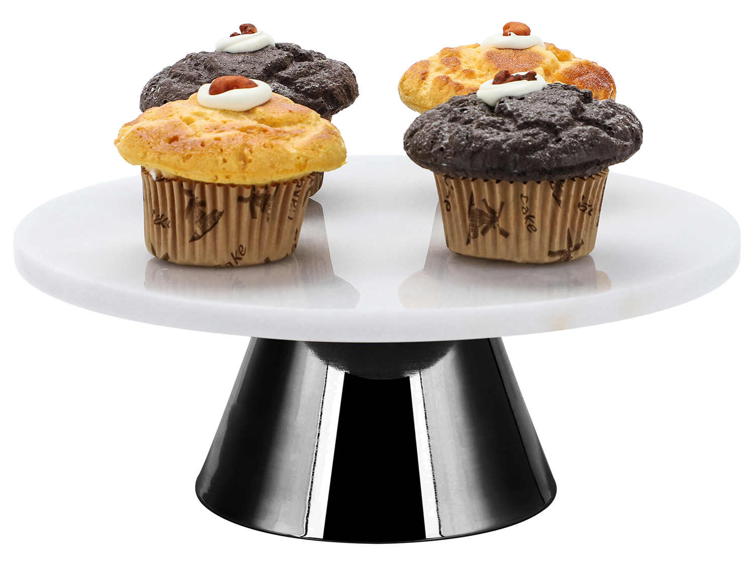 Echtwerk Patera na tort, z marmuru Czarny, Ø 22