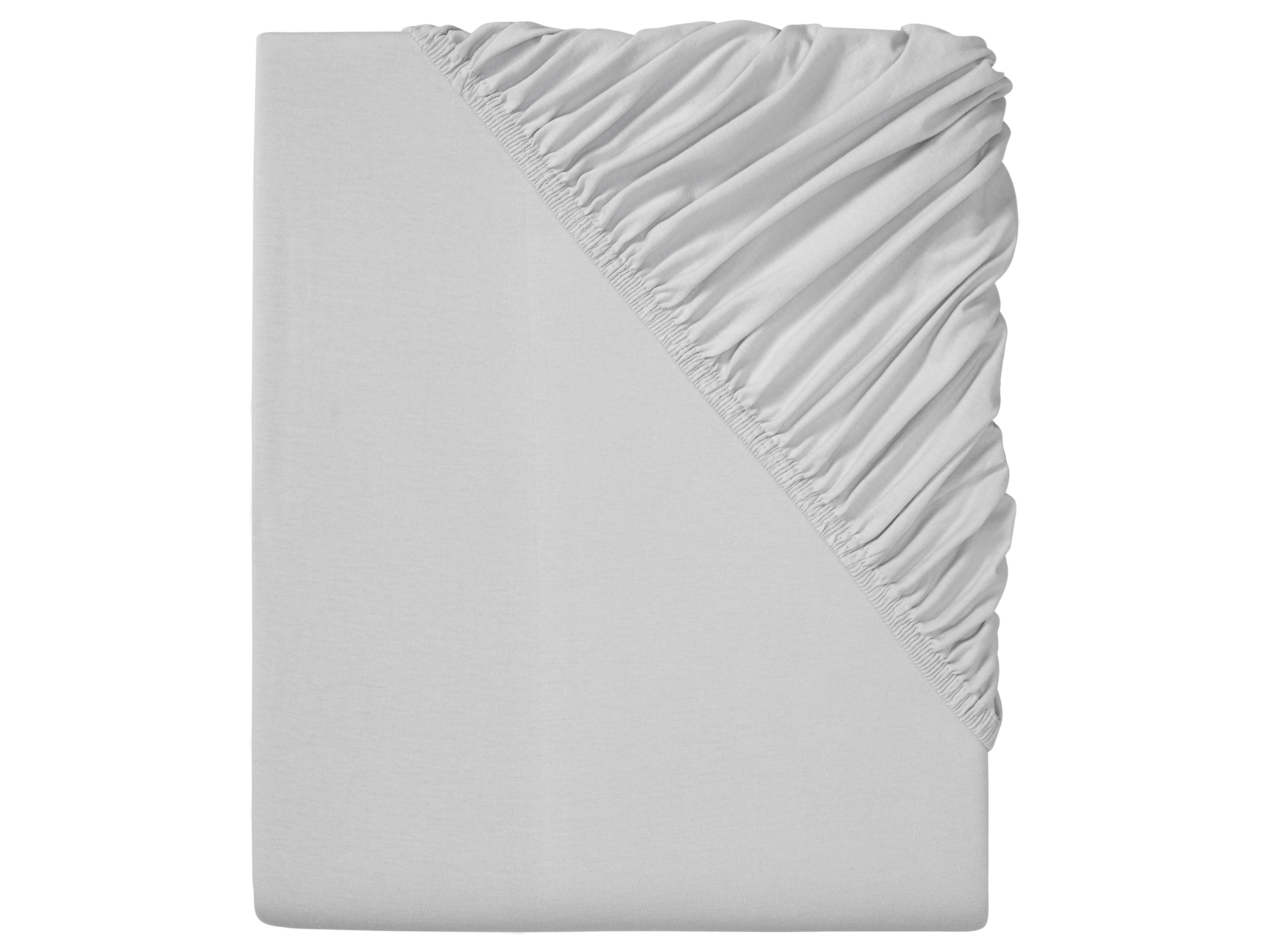 Livarno home Prześcieradło z dżerseju z gumką, 180-200 x 200 cm Jasnoszary