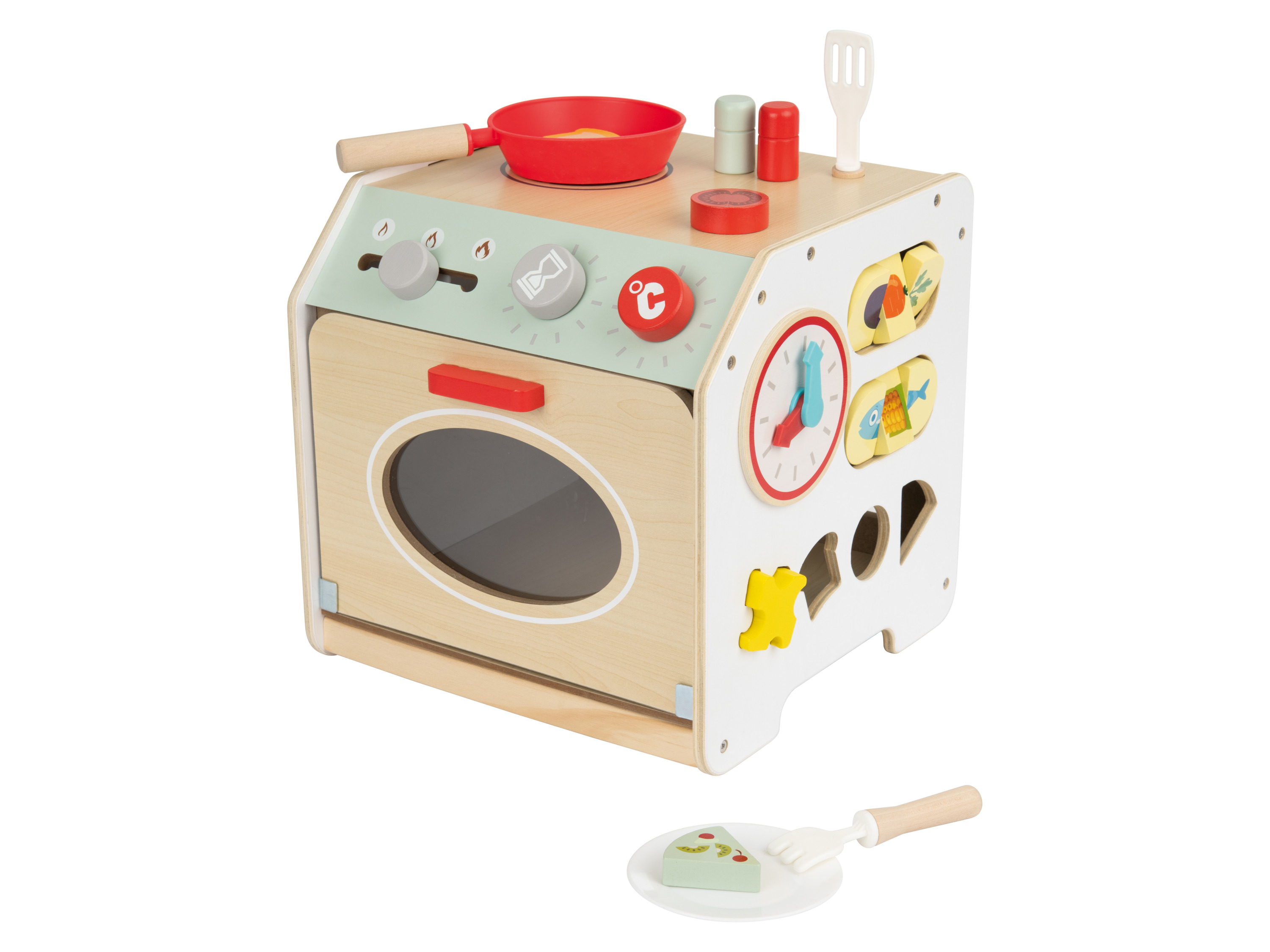 lupilu Drewniana kostka motoryczna Kuchnia / Warsztat Kostka manipulacyjna kuchnia