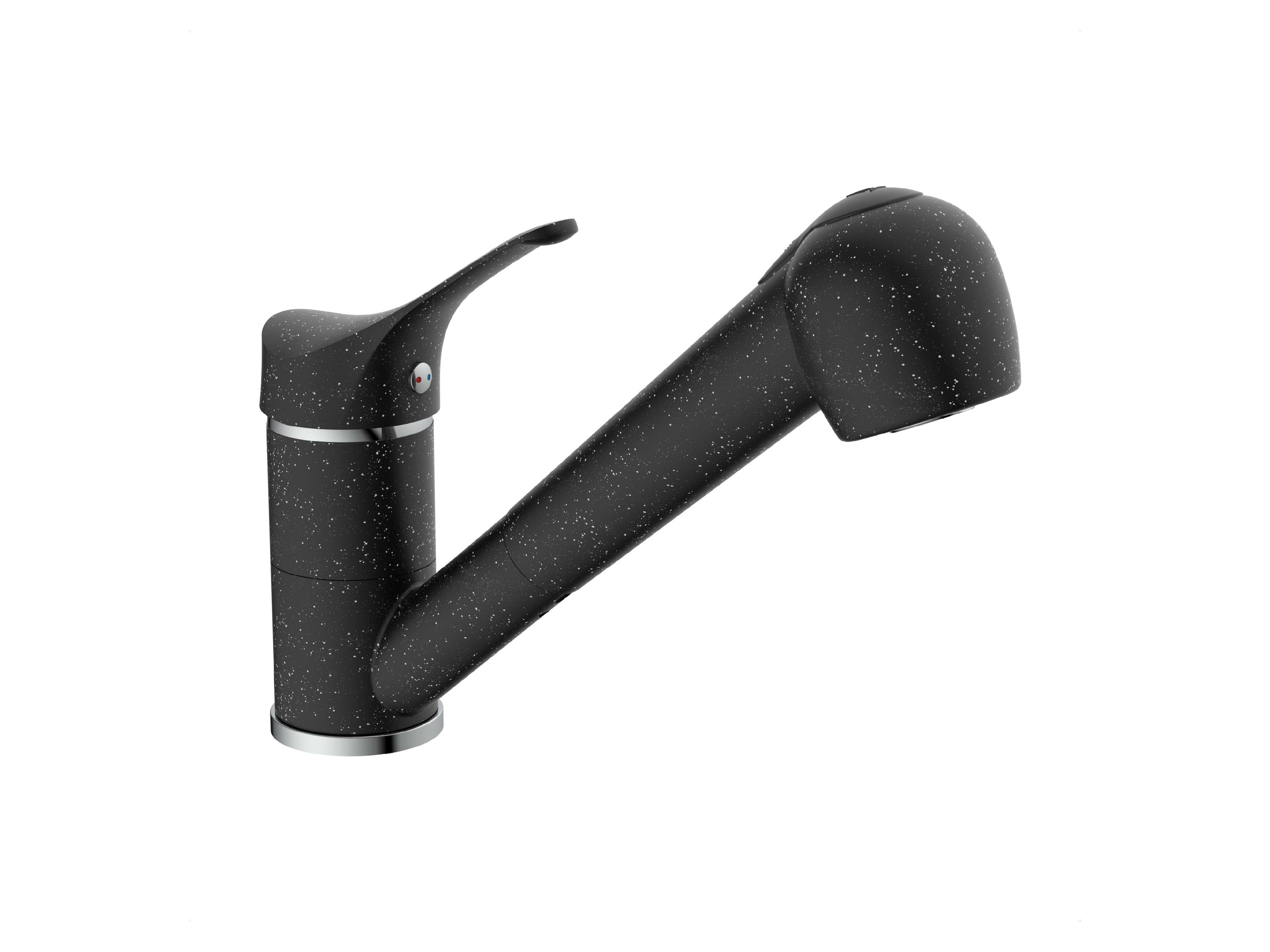 Eisl Bateria kuchenna Granit, z wyciąganą wylewką czarny chrom