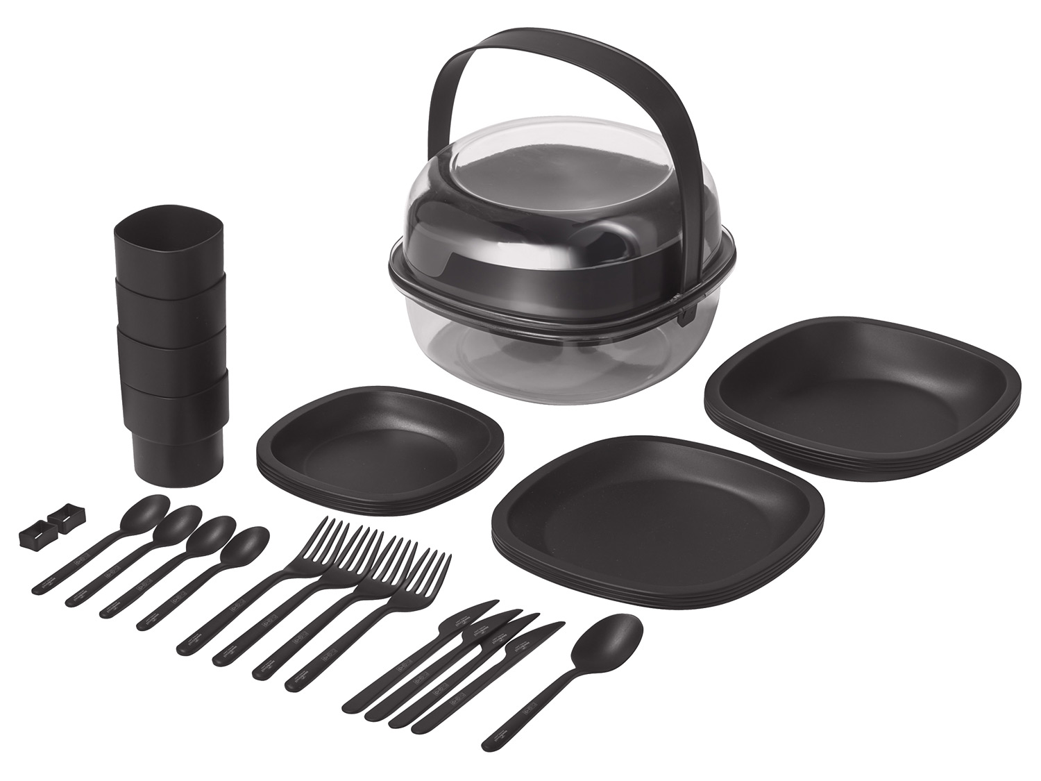 Rocktrail Naczynia i sztućce kempingowe, 33 elementy