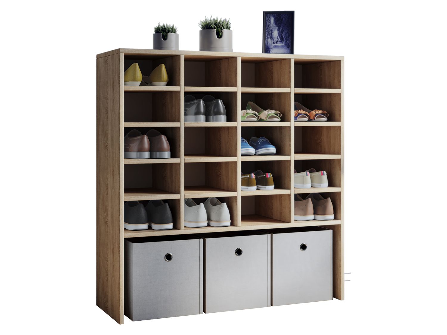 VCM Szafka na buty Hinsol Dąb sonoma, XL