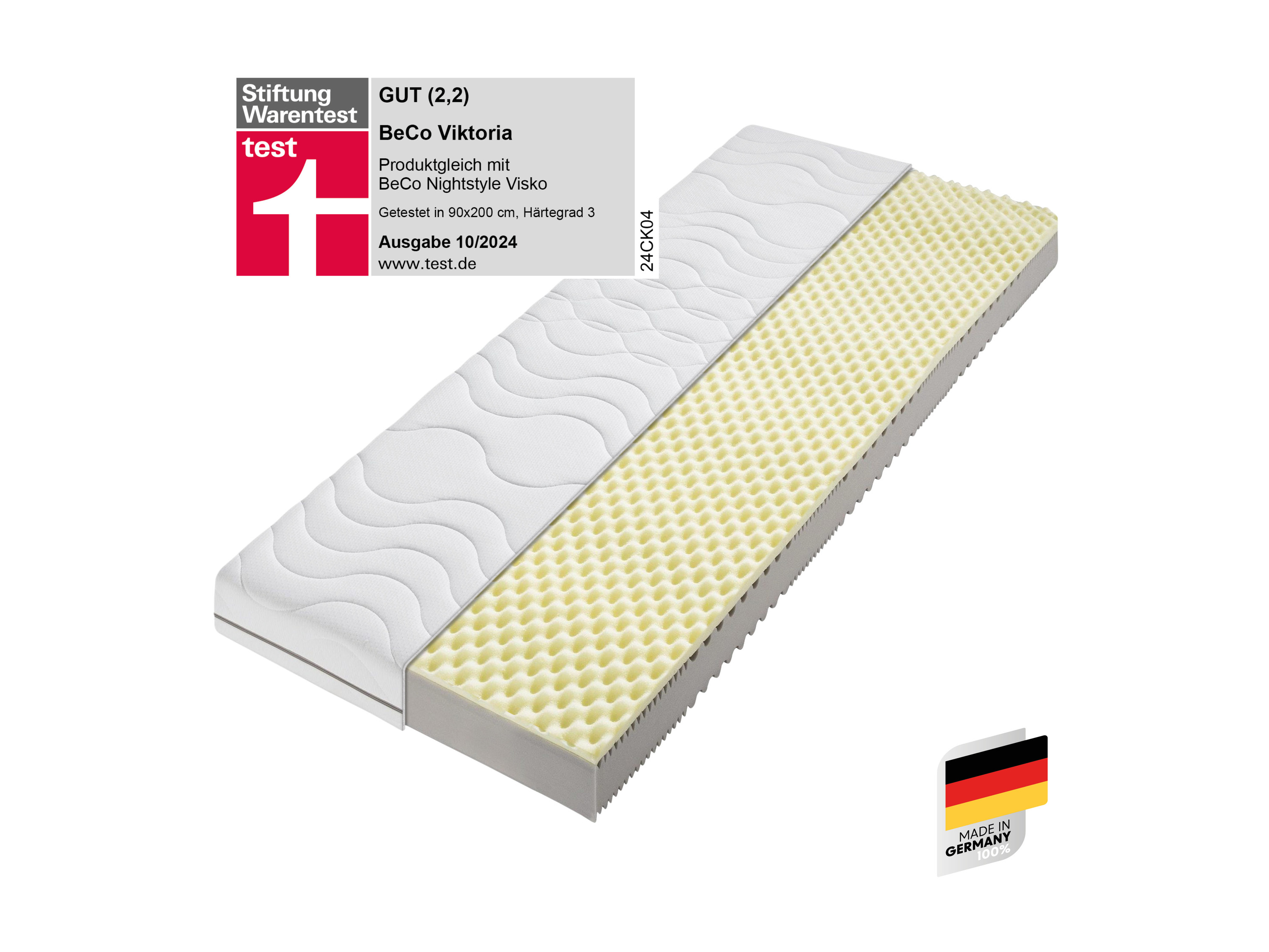 BeCo 7-strefowy materac z pianki visco „Viktoria”. H2, 80 x 200 cm