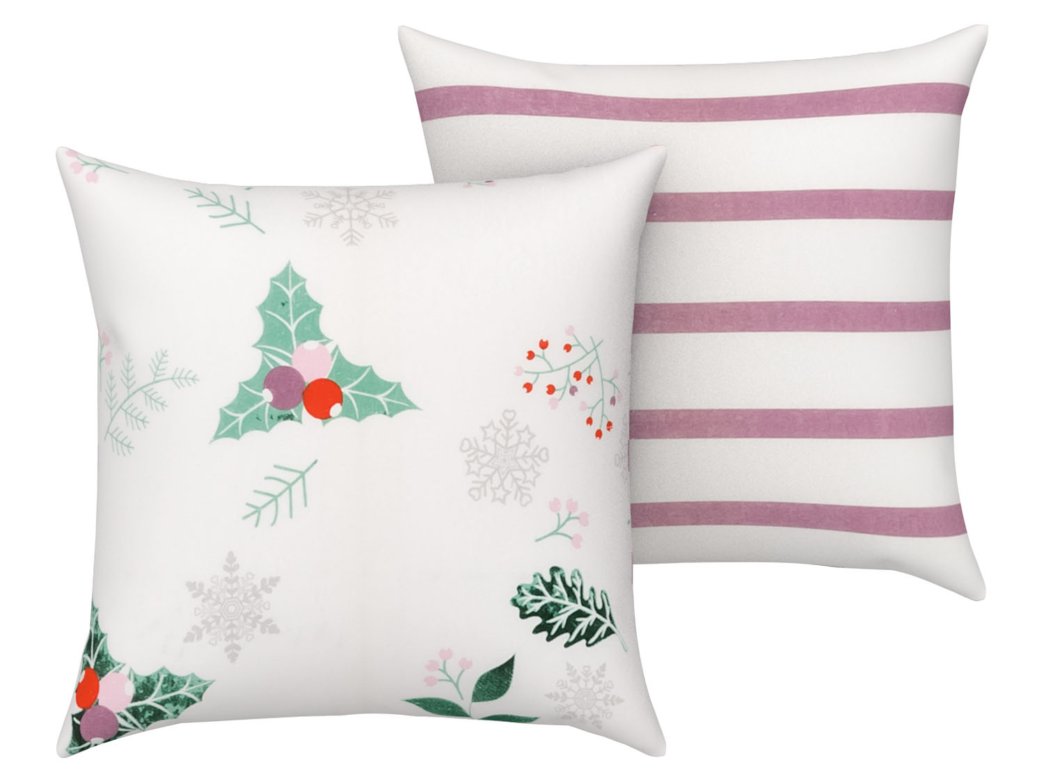 Livarno home Poszewki flanelowe na poduszki 40 x 40 cm, 2 sztuki Liście/zielony