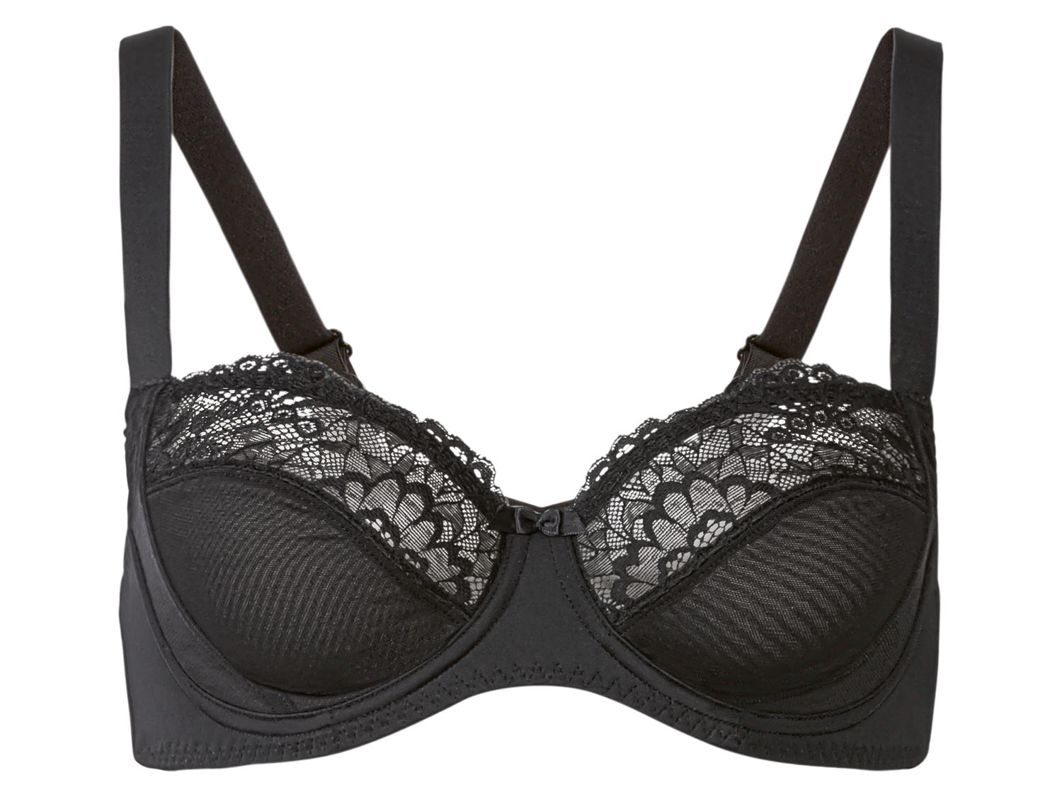 esmara Biustonosz z fiszbinami i koronką 95D, Czarny