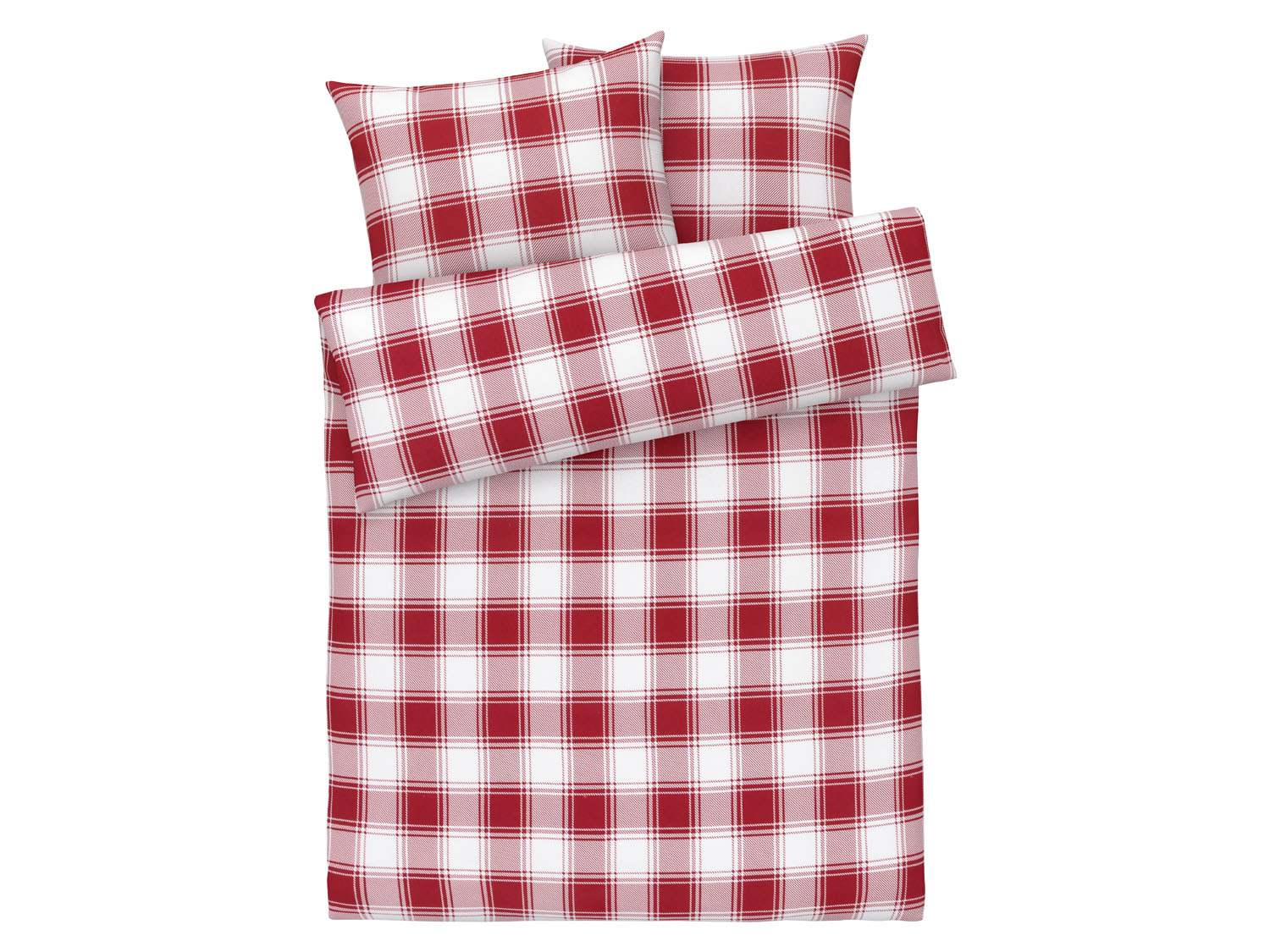 Livarno home Pościel flanelowa 160 x 200 cm Kratka/ czerwony
