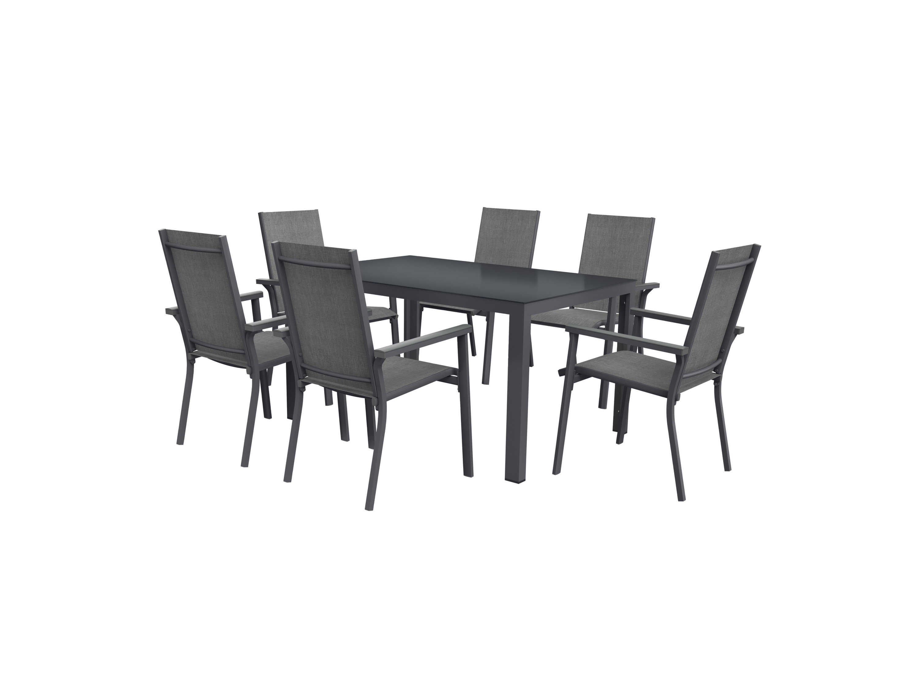 Livarno home Zestaw aluminiowych mebli ogrodowych Houston, stół i 6 krzeseł