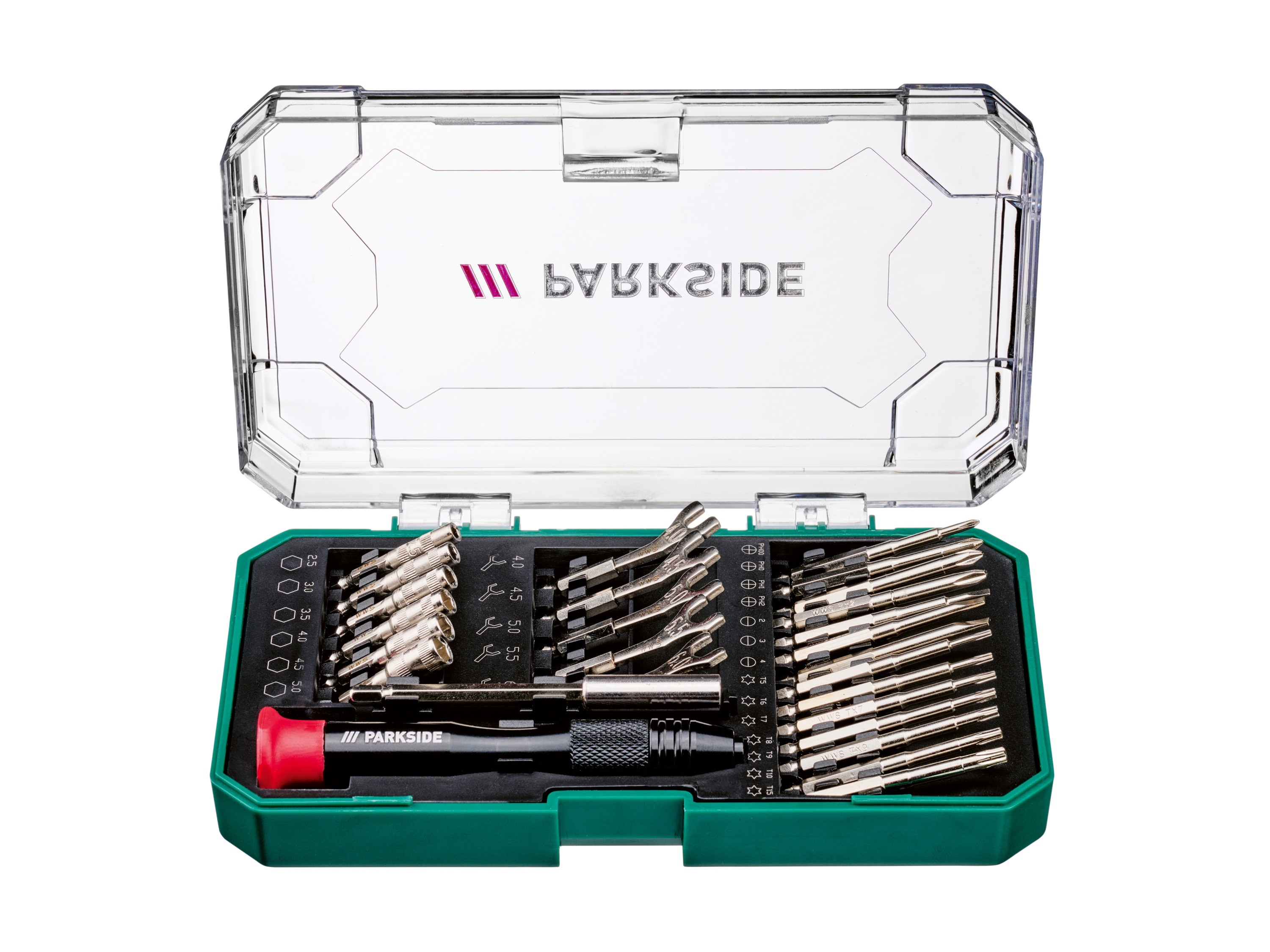 Parkside Zestaw naprawczy do smartfonów / Mini zestaw wkrętaków z grzechotką / Zestaw precyzyjnych nasadek i kluczy Zestaw kluczy nasadowych i płask