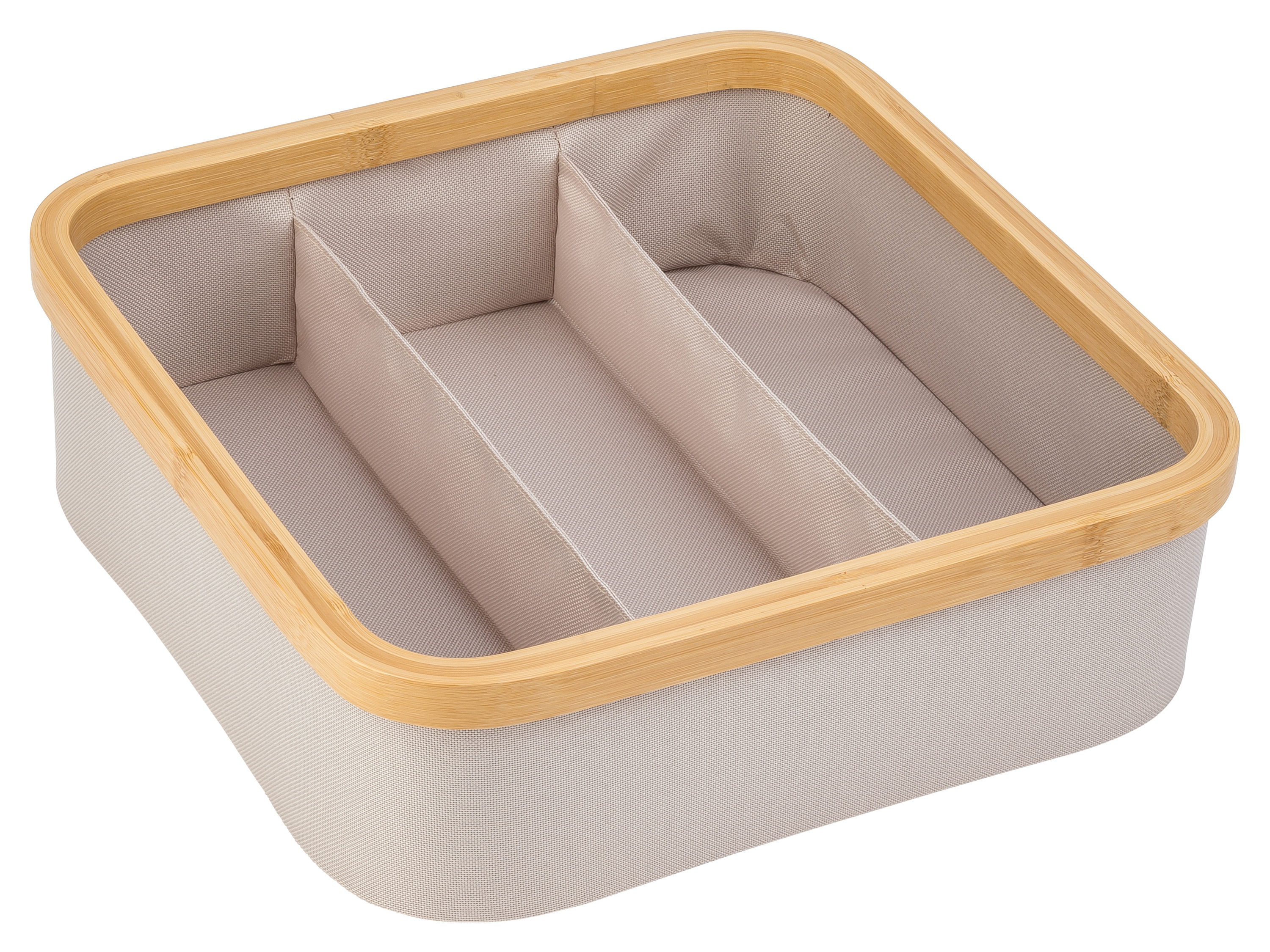 Livarno home Organizer z materiału i z ramką z bambusa 3 przegródki