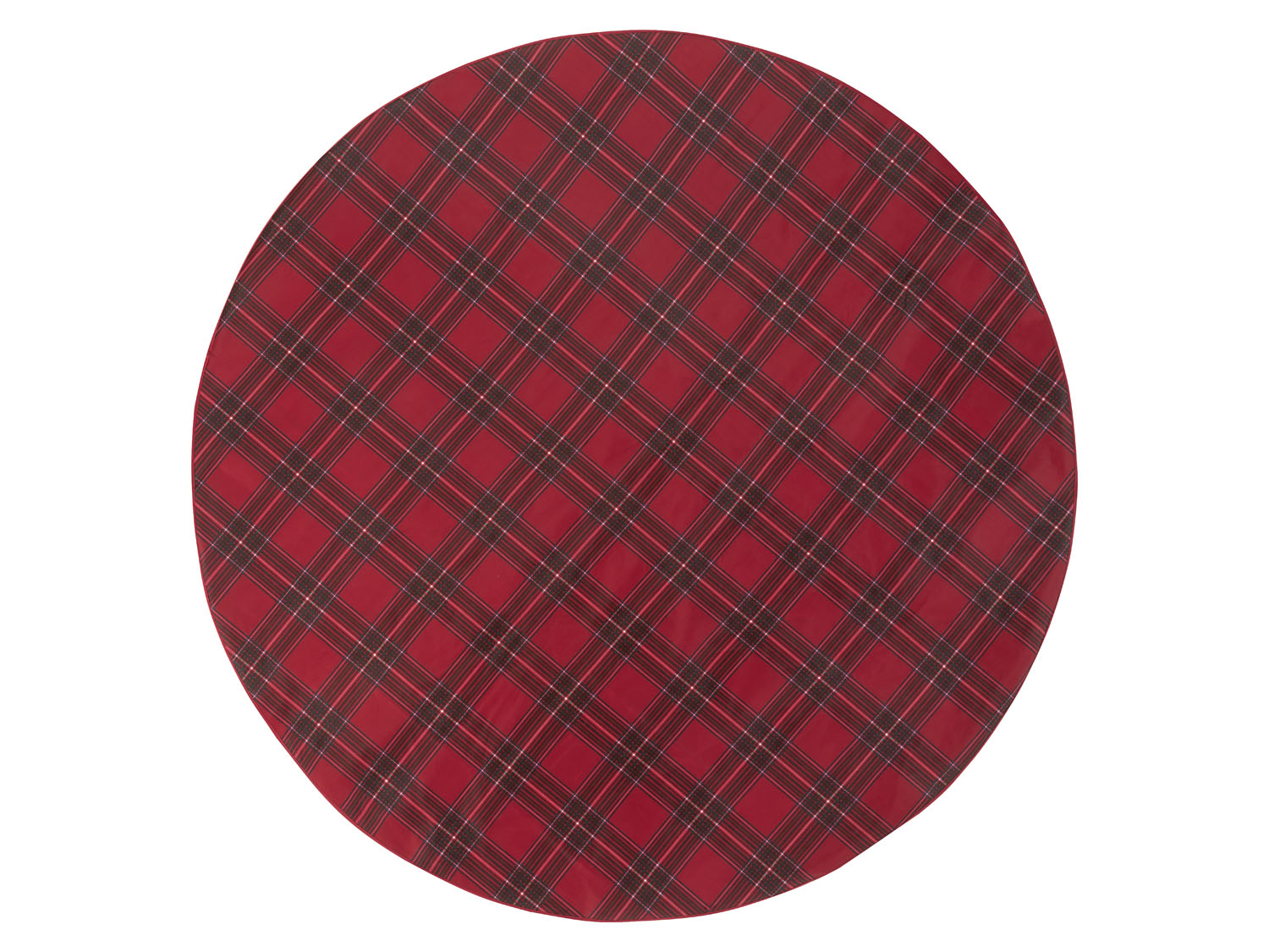 Livarno home Obrus 130 x 160 cm, 1 sztuka Okrągły, Czerwony/kratka