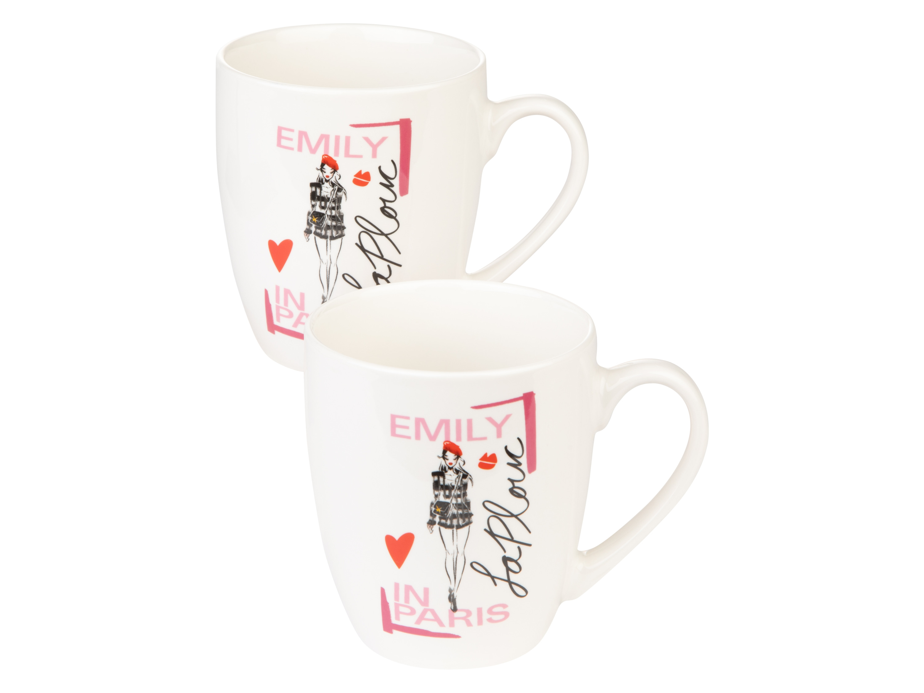 Miseczki / kubki / talerzyki z kolekcji "Emily in Paris", 2 sztuki Zestaw filiżanek