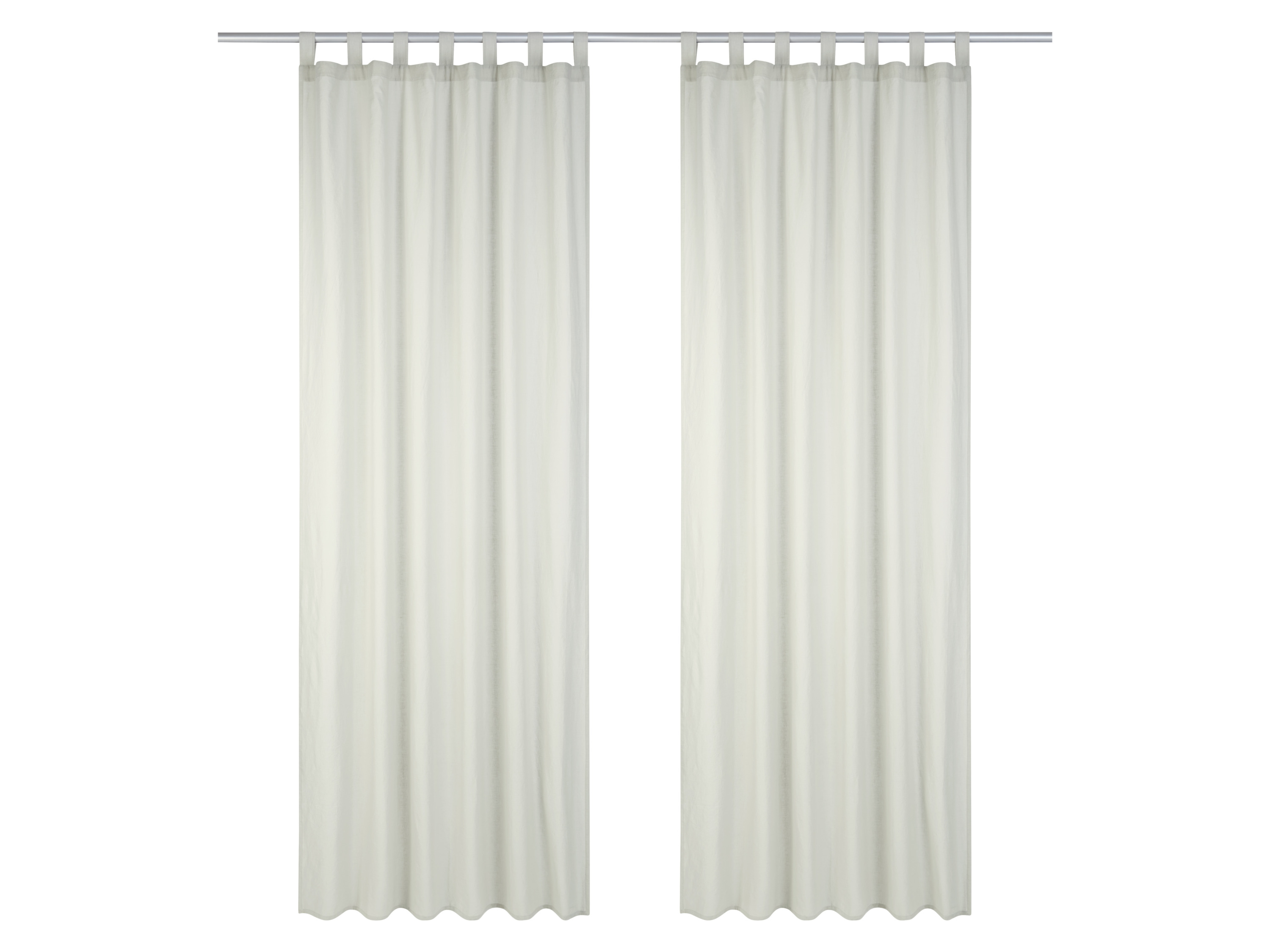 Livarno home Komplet 2 zasłon z lnem i bawełną, 135 x 240 cm Beżowy