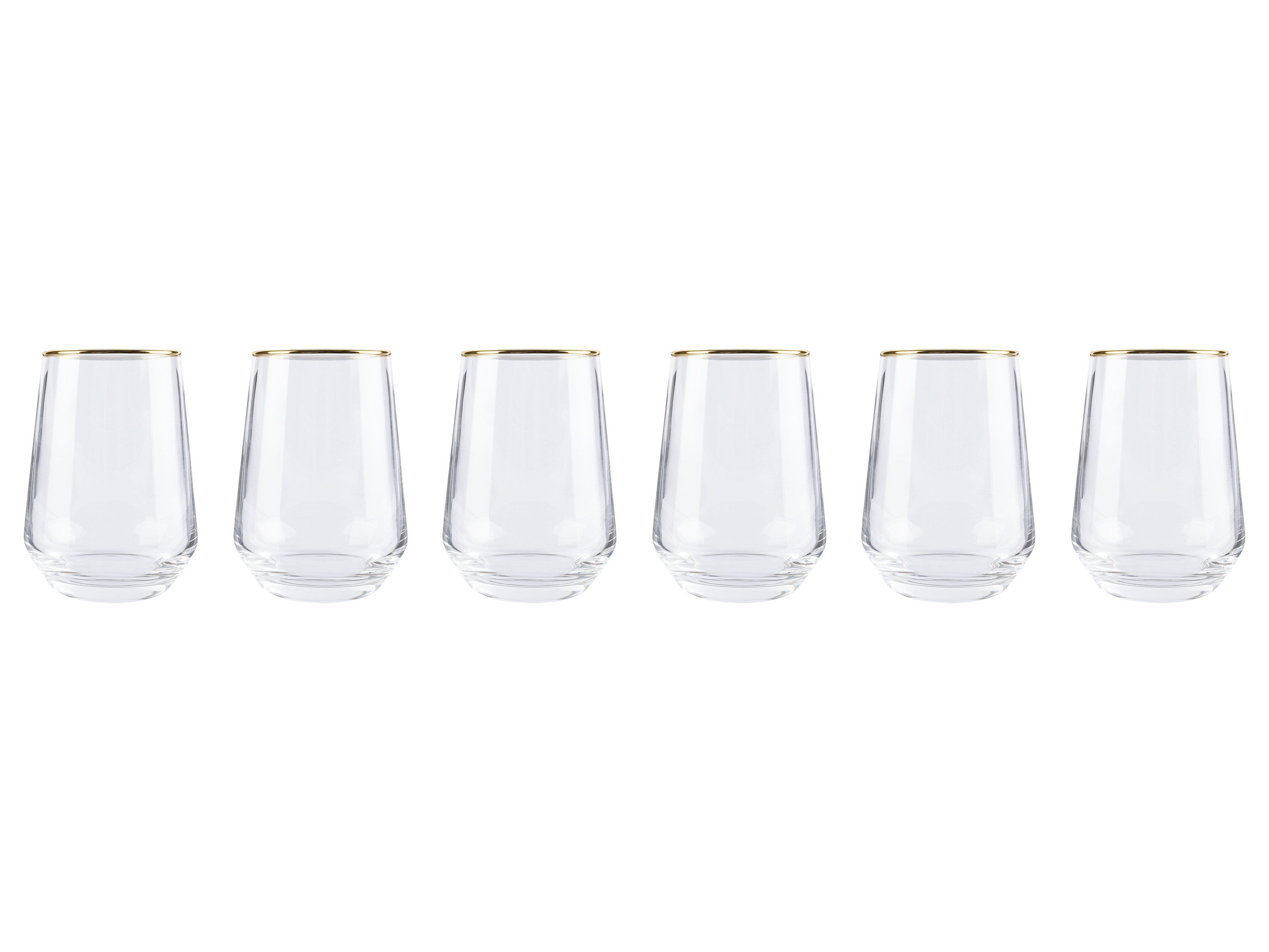 Ernesto Zestaw kieliszków ze złotą obwódką, 6 elementów Szklanki do wody