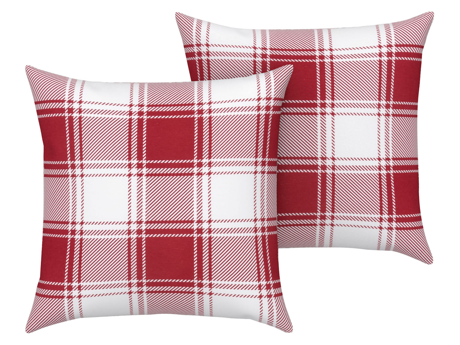 Livarno home Poszewki na poduszki 40 x 40 cm, 2 sztuki Czerwony karo