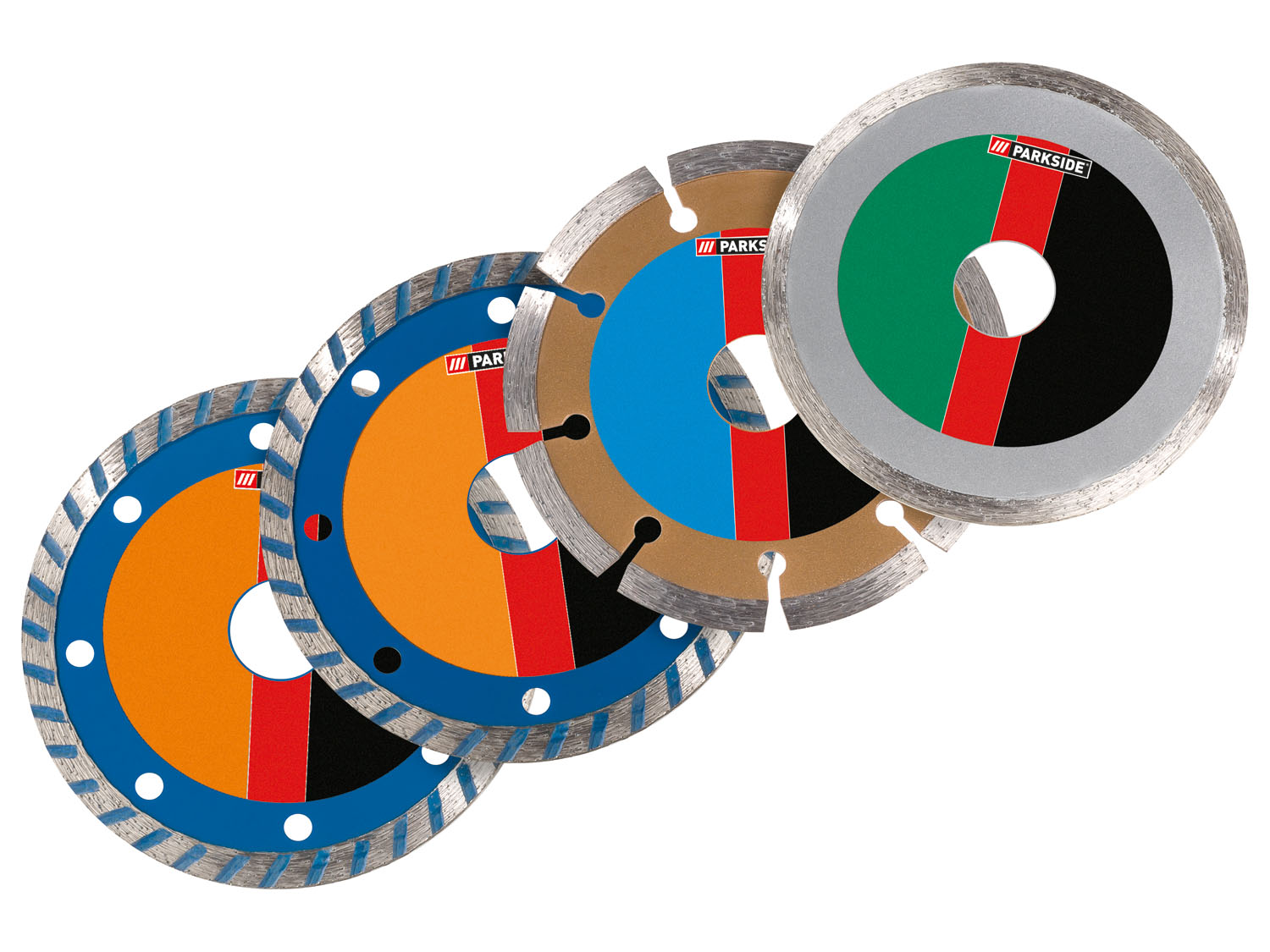 Parkside Akcesoria do szlifierki kątowej 20 V, 1 zestaw Tarcze diamentowe do cięcia, 4 sztuki