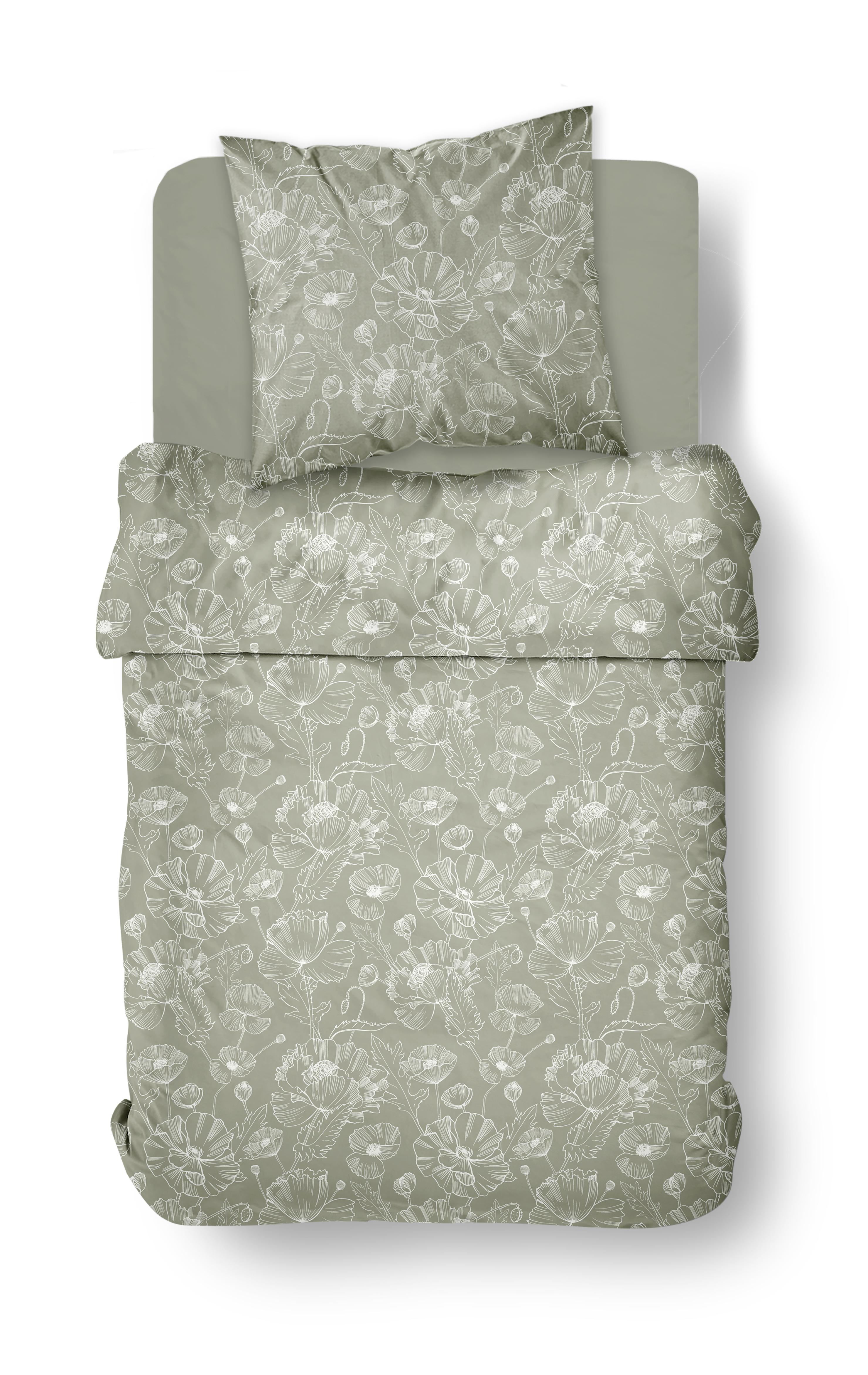 Today Pościel renforcé, 140 x 200 cm Kwiaty zielone
