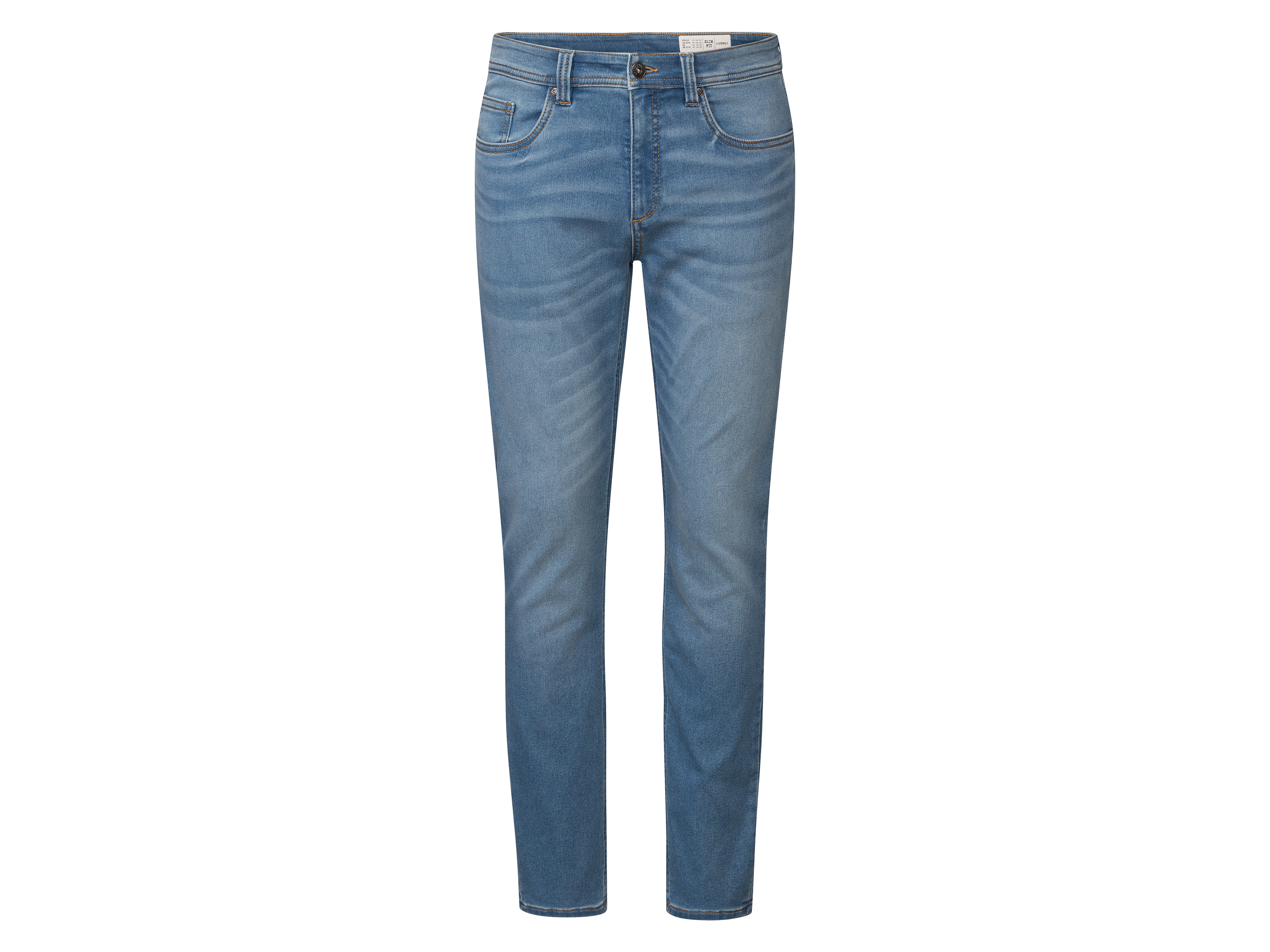 Livergy Jeansy męskie, slim fit Jasnoniebieski, 46