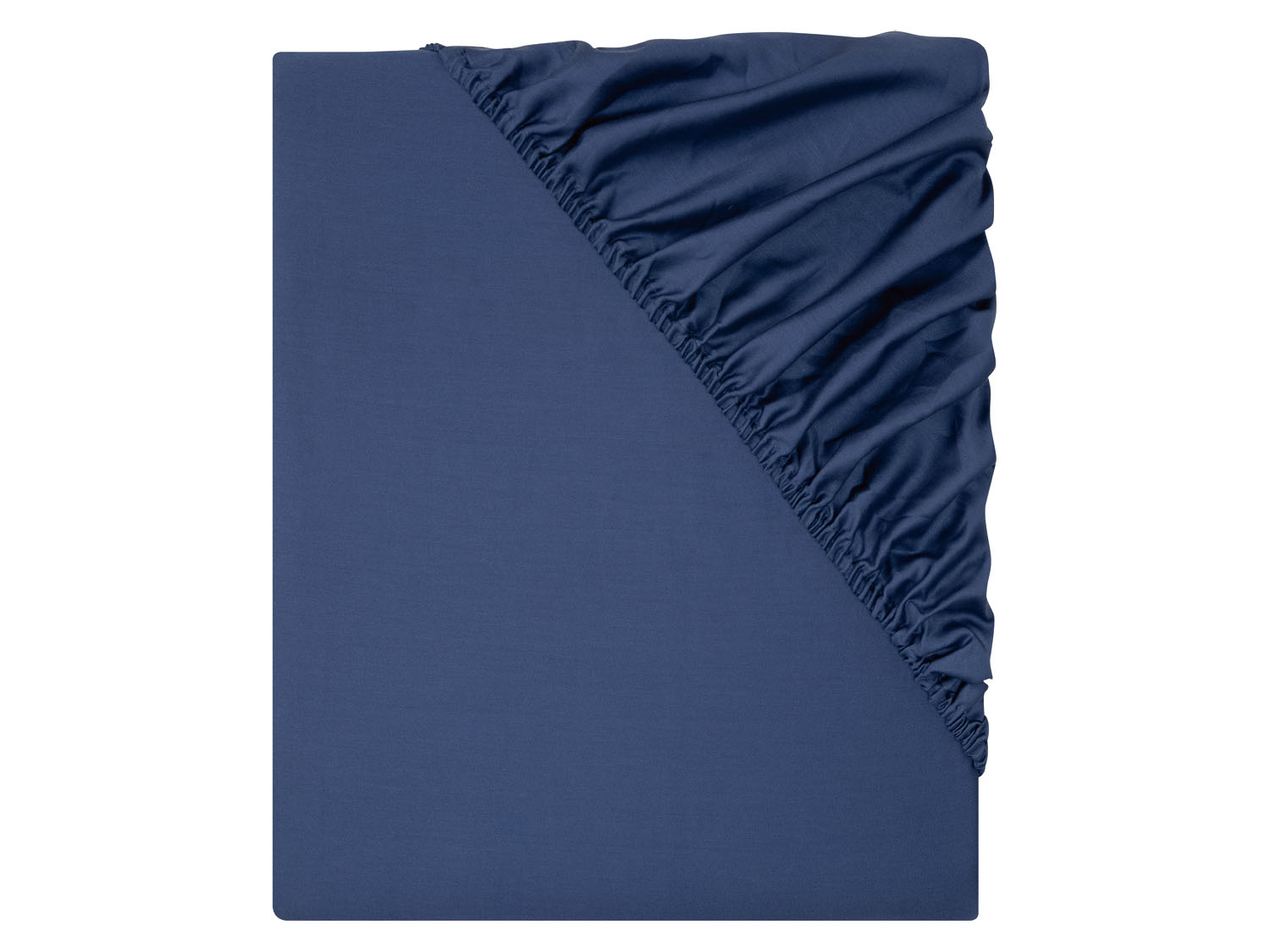 Livarno home Prześcieradło satynowe z gumką, 90-100 x 200 cm Ciemnoniebieski