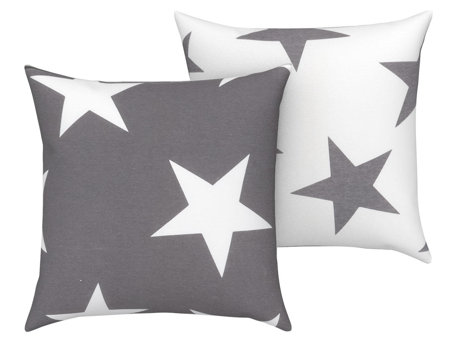 Livarno home Poszewki na poduszki 40 x 40 cm, 2 sztuki Gwiazdy/szary