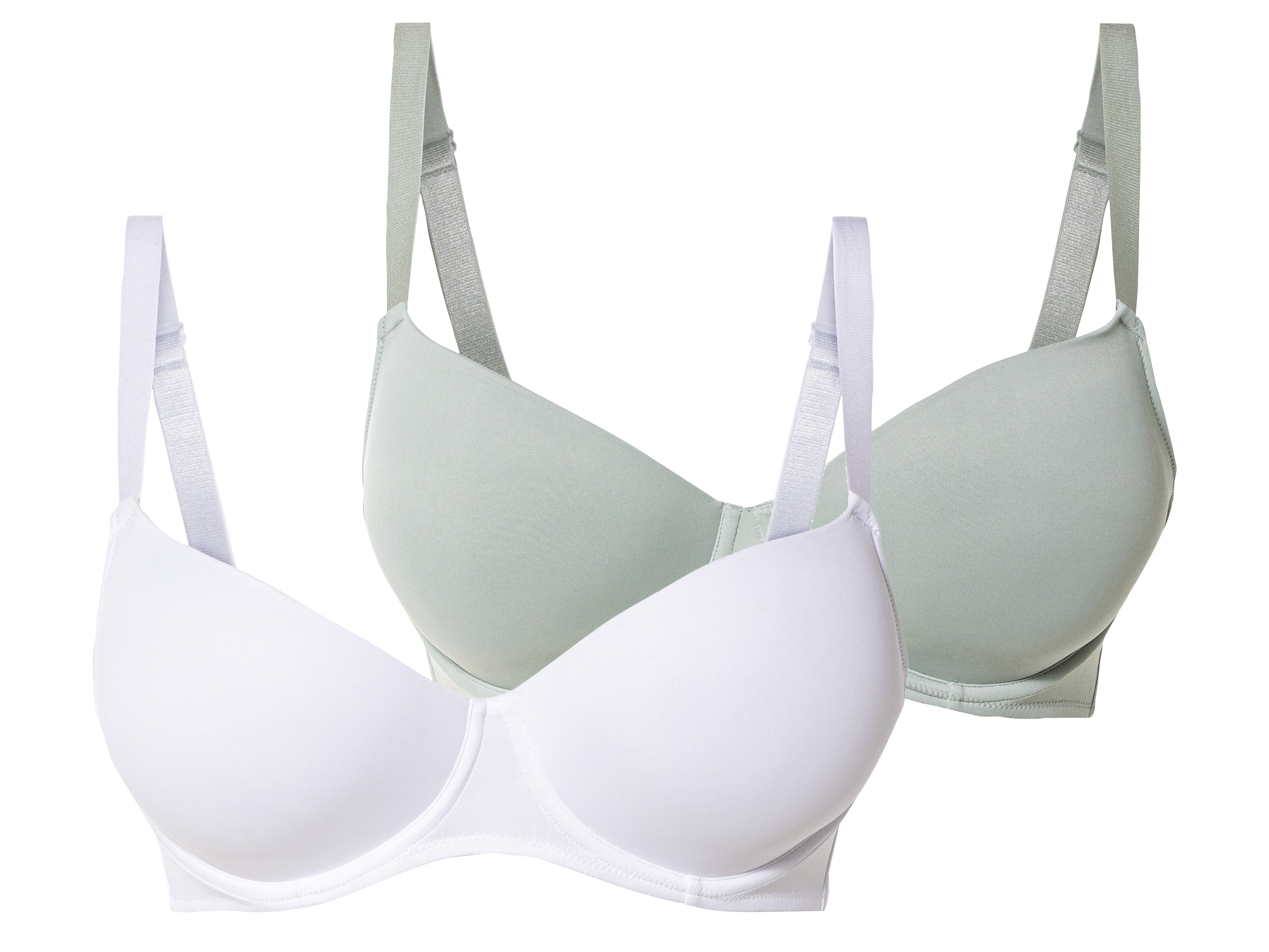 esmara Biustonosze z fiszbinami, 2 sztuki 85D, Miętowy/biały