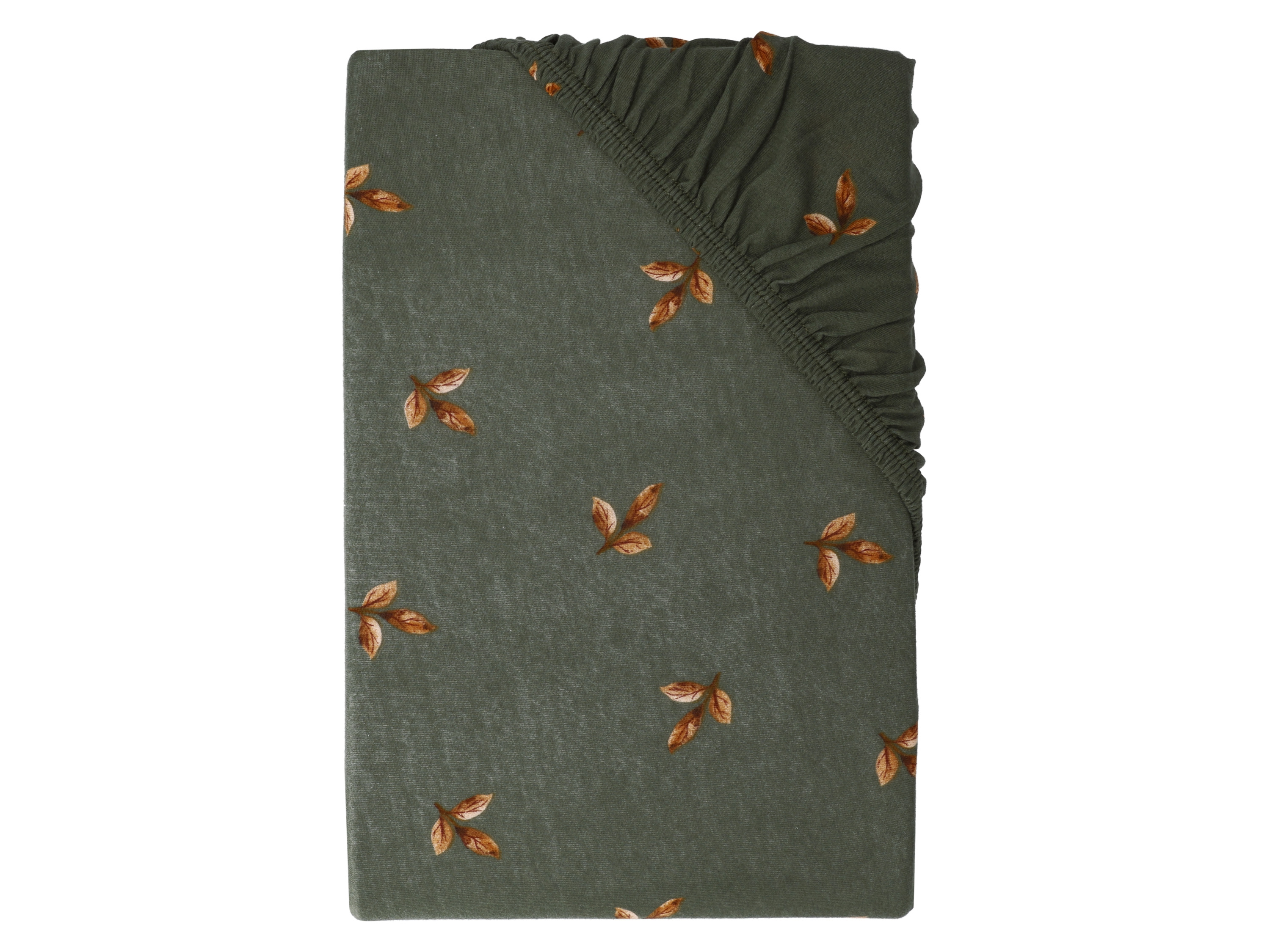 Livarno home Prześcieradło z gumką, 90-100 x 200 cm Liście/zielony